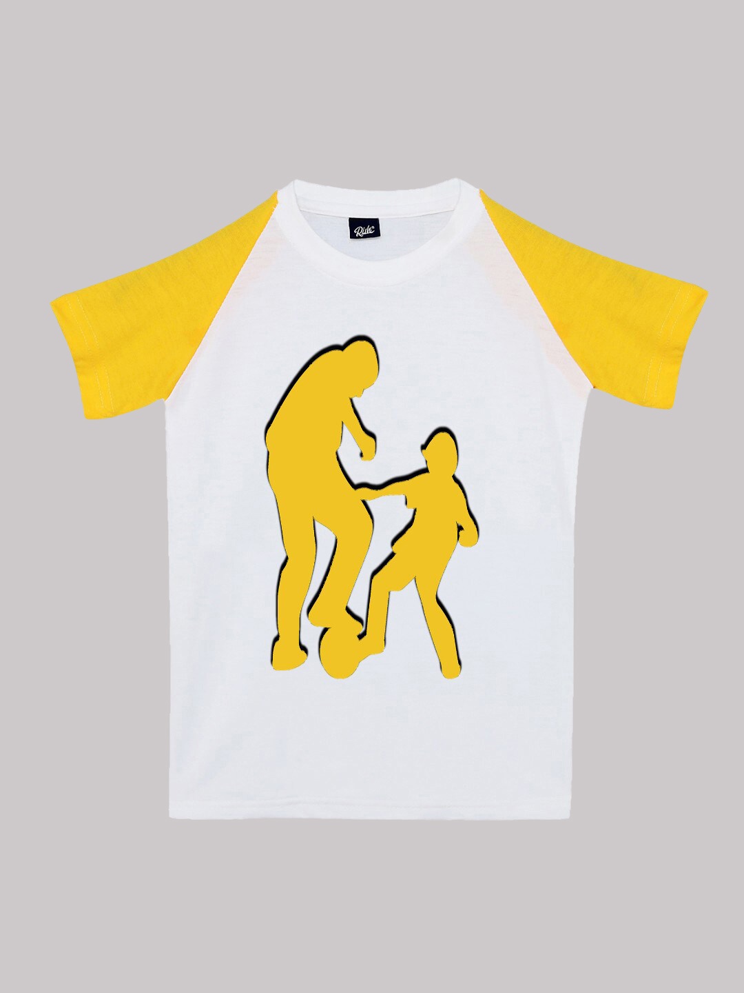 

RISH Kids Round Neck Raglan Sleeves Graphic Printed Cotton T-shirt, White