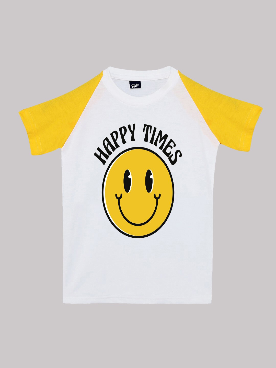 

RISH Kids Round Neck Raglan Sleeves Graphic Printed Cotton T-shirt, White