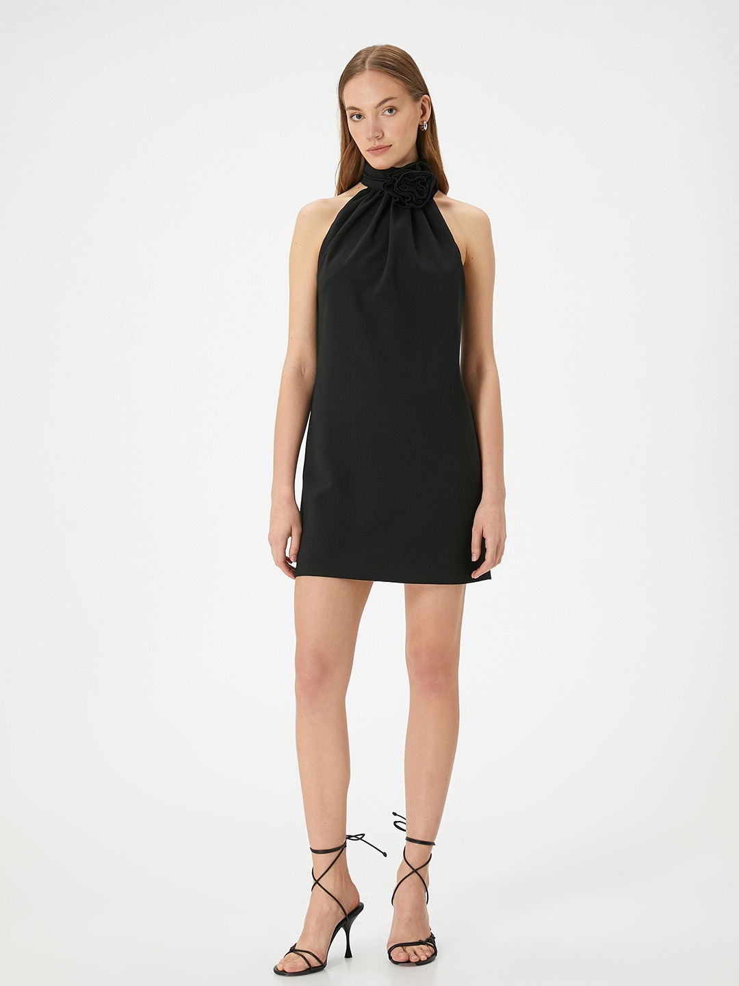 

Koton High Neck Sleeveless Sheath Mini Dress, Black