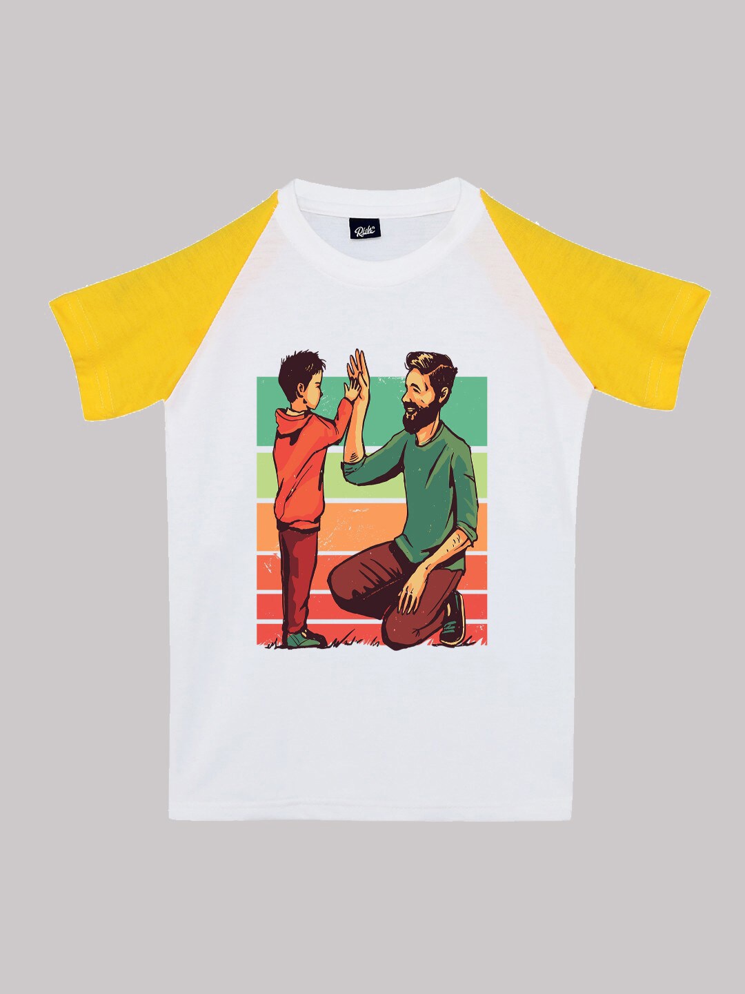 

RISH Kids Graphic Printed Raglan Sleeves Cotton T-shirt, White