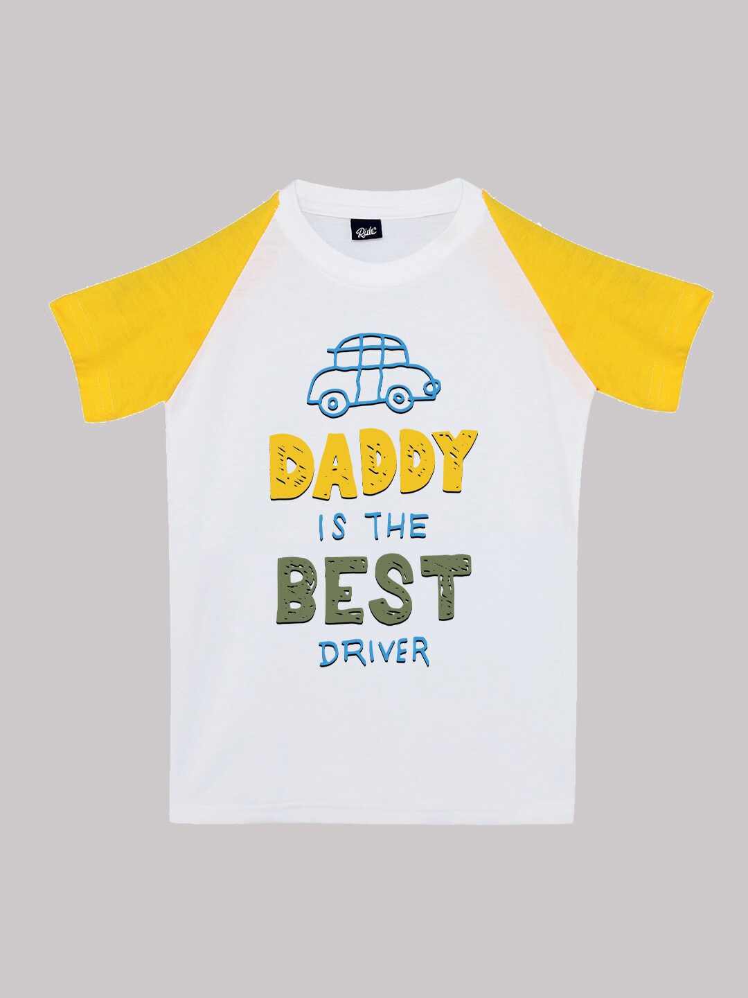 

RISH Kids Printed Round Neck Short Sleeves Cotton T-shirt, White