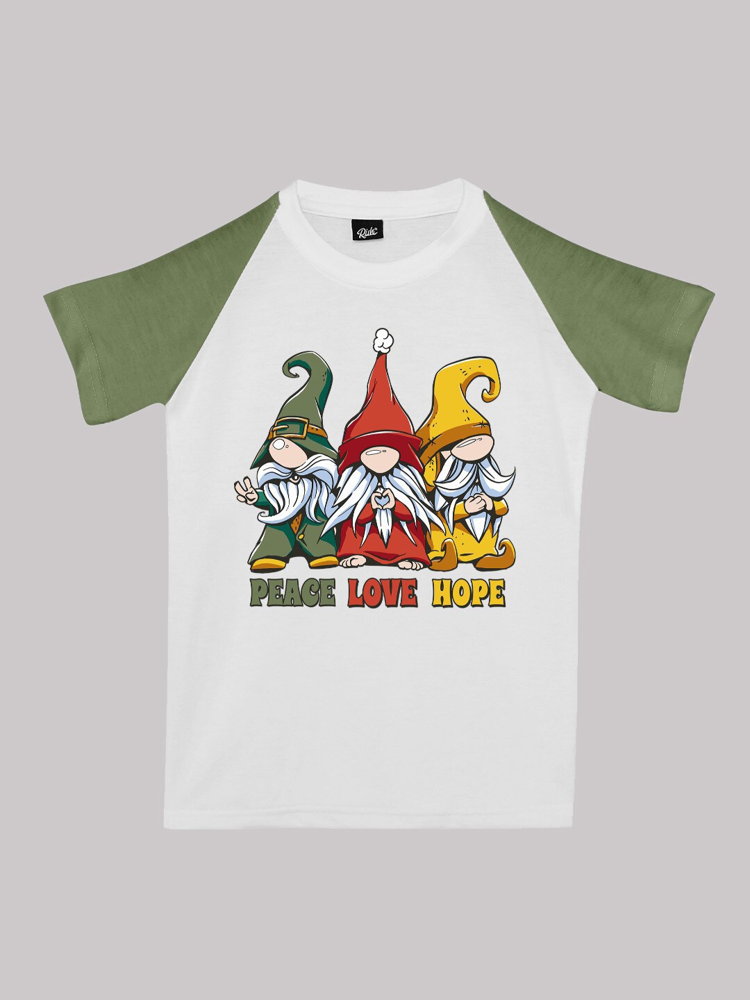 

RISH Kids Printed Drop-Shoulder Sleeves Cotton T-shirt, White