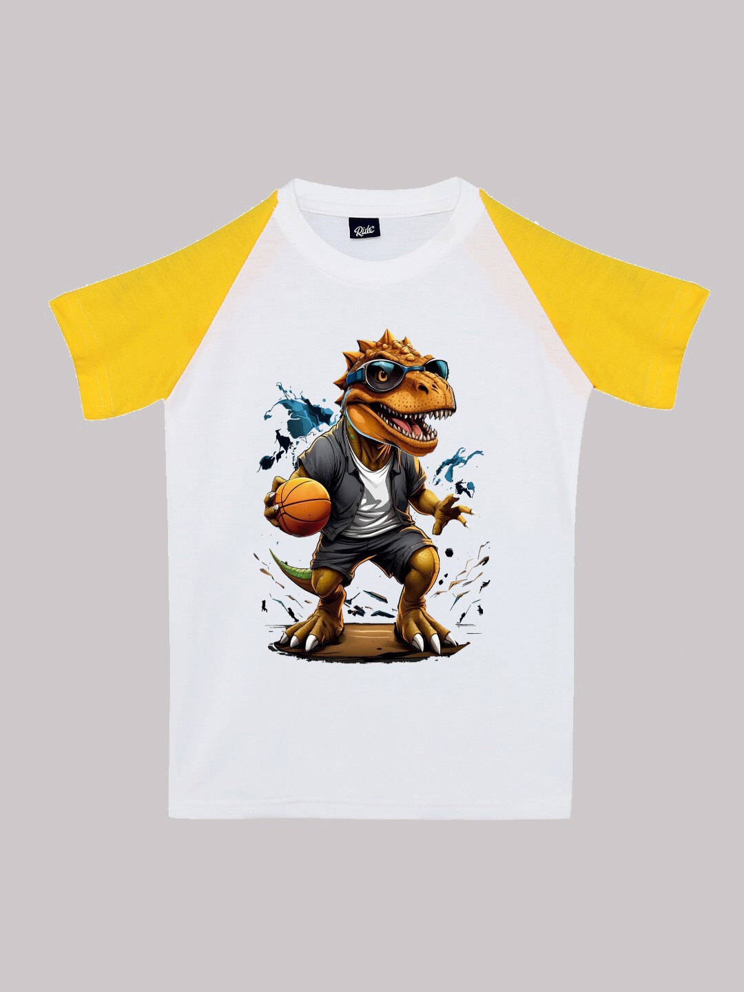

RISH Kids Graphic Printed Raglan Sleeves Cotton T-shirt, White