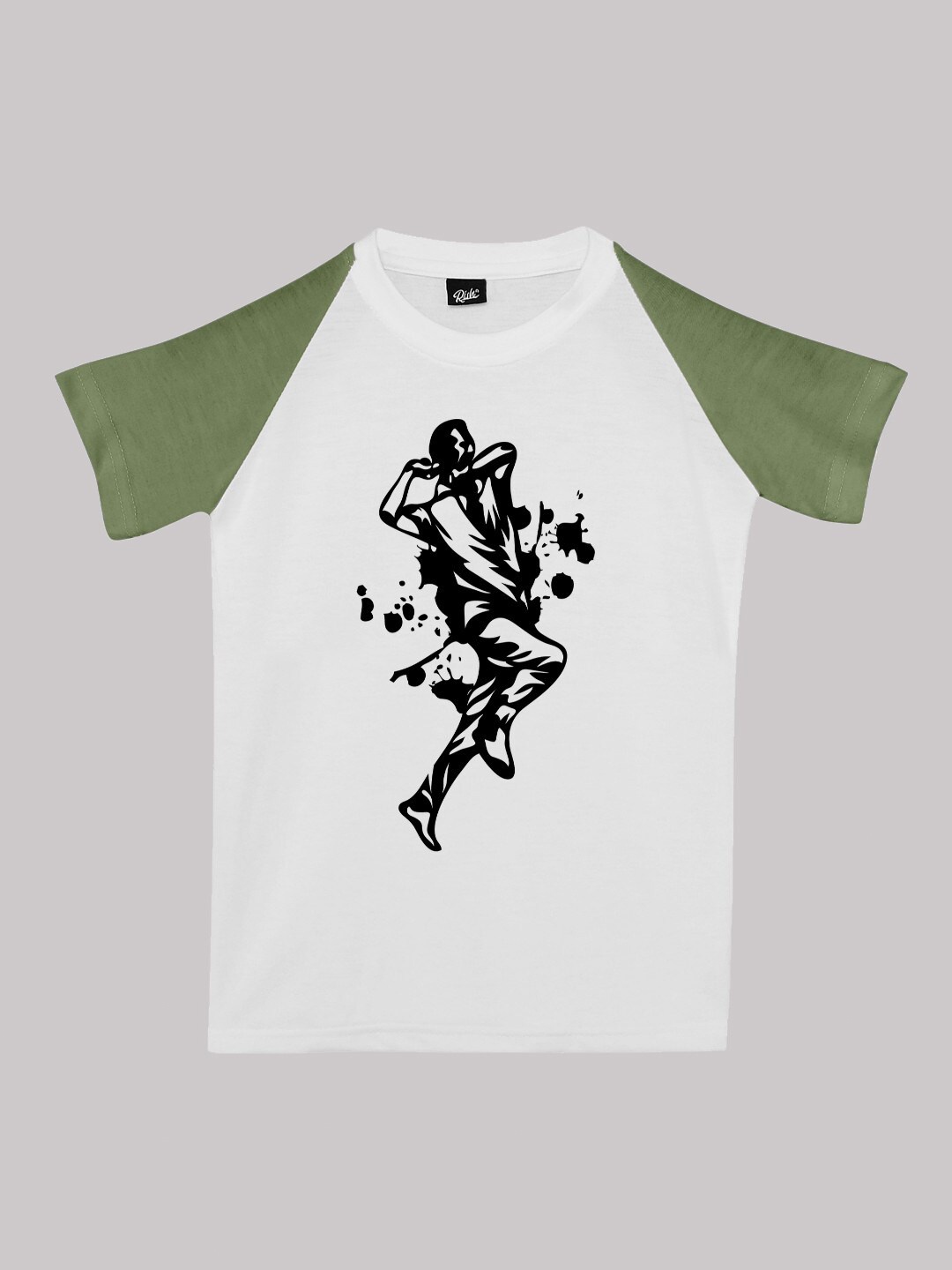 

RISH Kids Graphic Printed Raglan Sleeves Cotton T-shirt, White