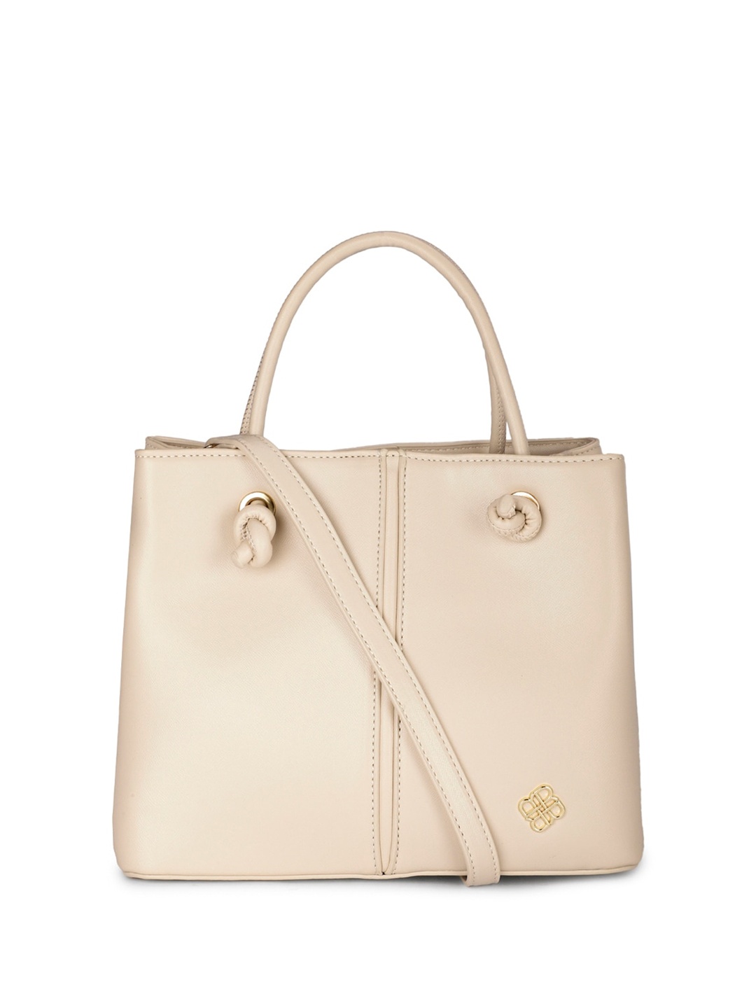 

Marie Claire Beige Textured Zip Detail Structured Handheld Bag
