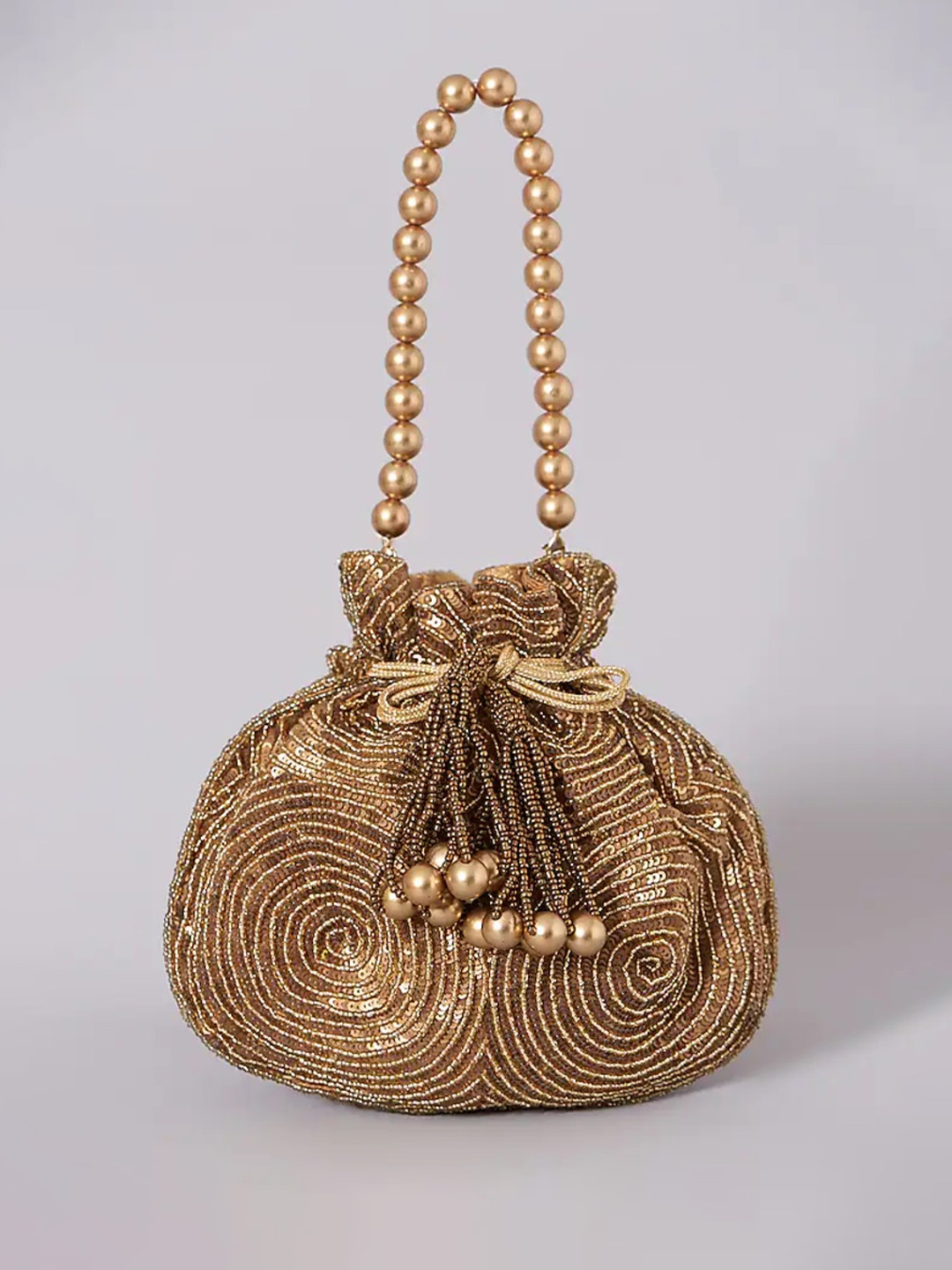 

A Clutch Story Embellished Oversized Swagger Sling Bag, Gold