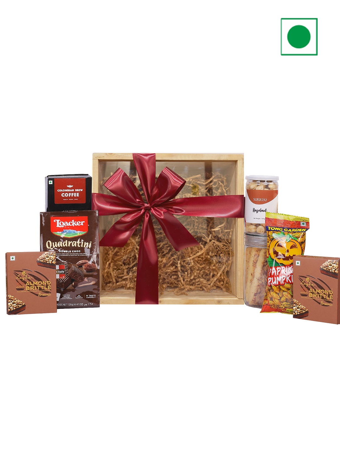 

The Gift Tree Premium Coffee and Italian Cookies Gift Hamper, Red