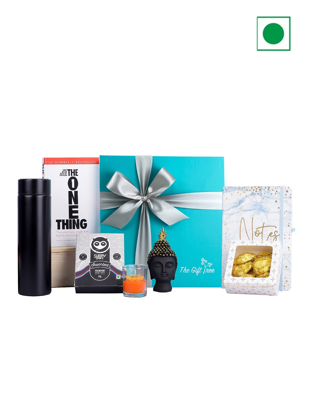 

The Gift Tree Coffee, Book & Flask Wellness Gift Hamper, Red