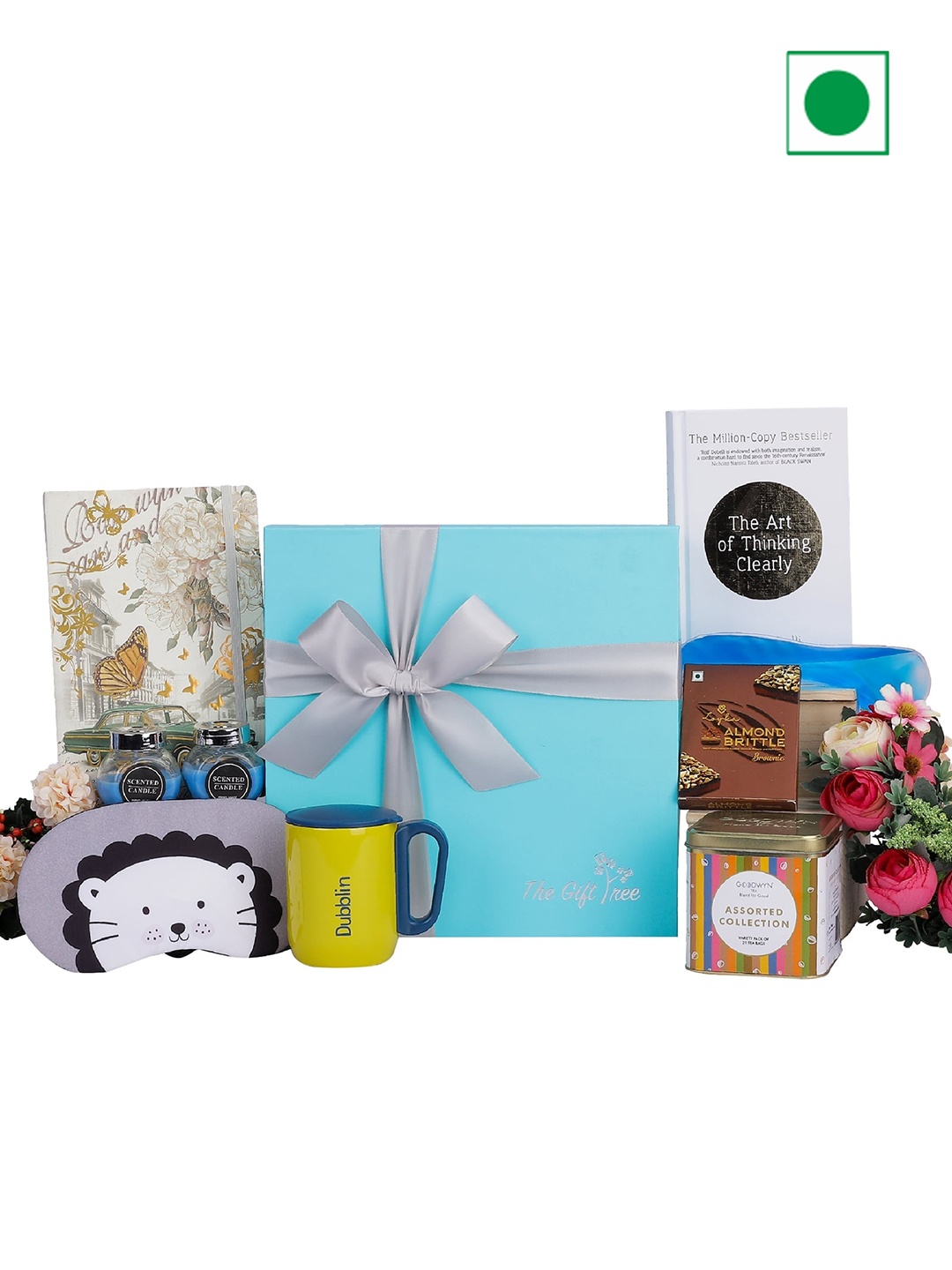 

The Gift Tree Herbal Tea, Gel Mask, Book & Travel Mug Hamper, Red
