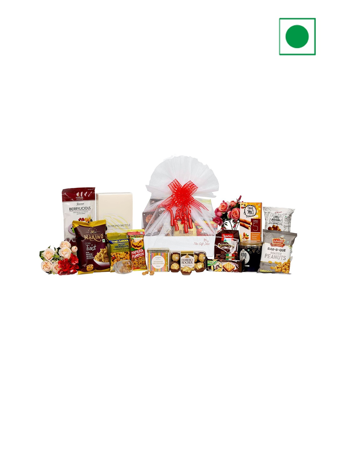 

The Gift Tree 15Pcs Tea Chocolates Savouries Gift Hamper, Red