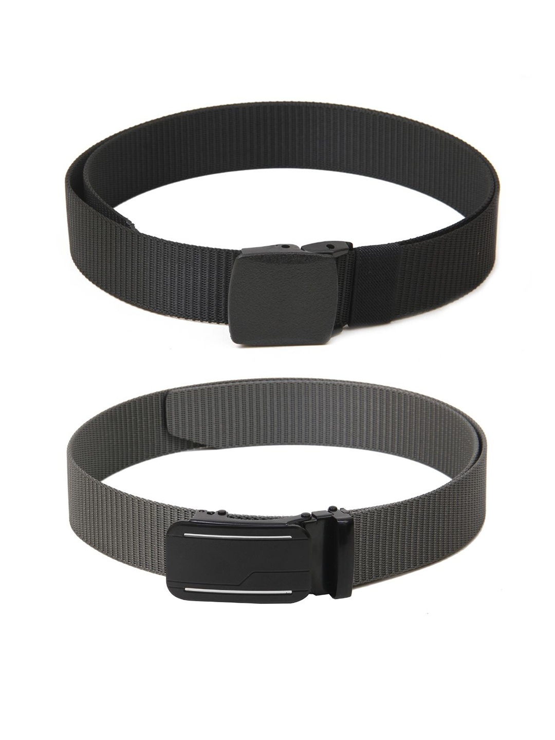 

Calvadoss Boys Textured Set Of 2 Belts, Black