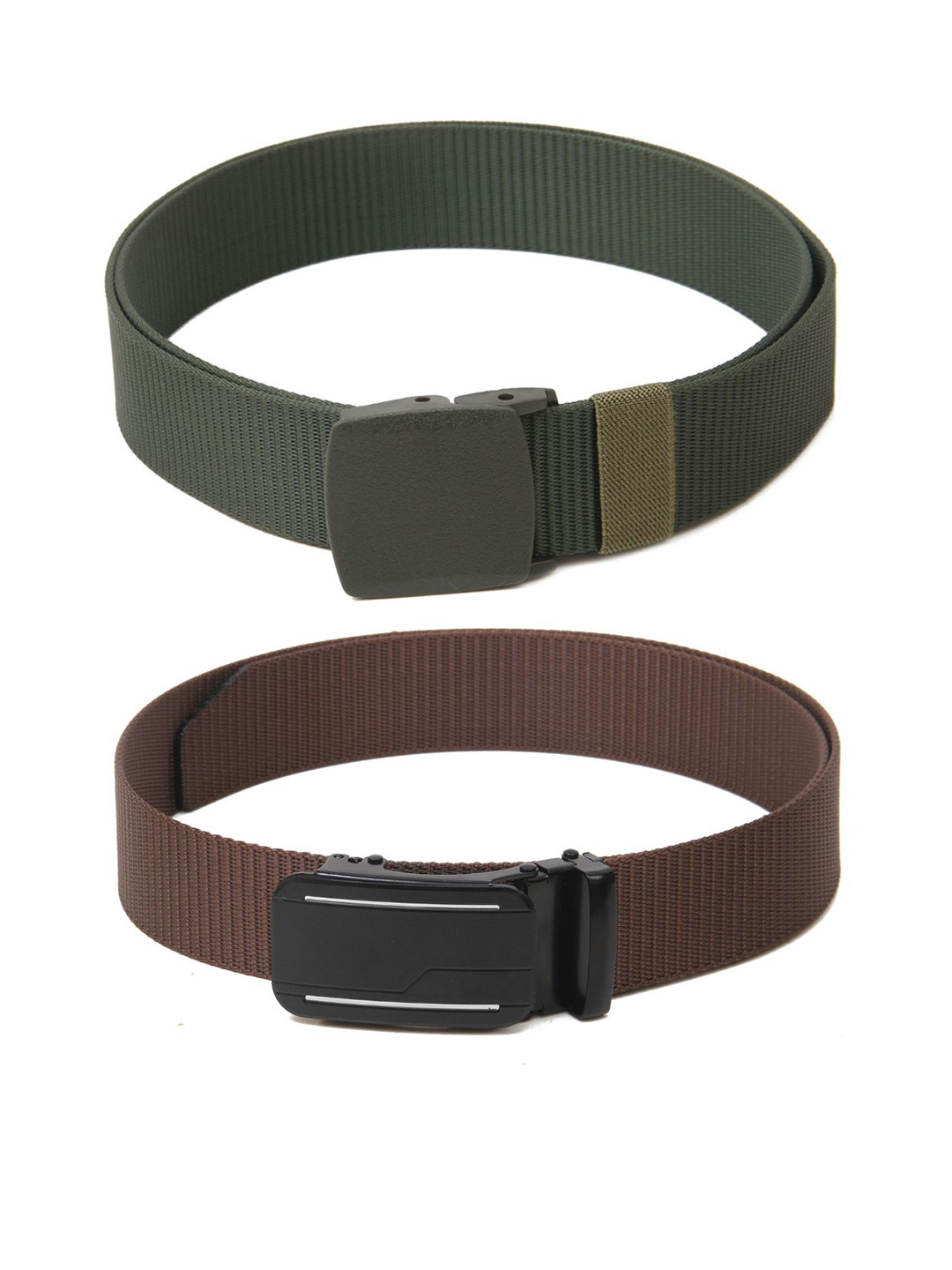 

Calvadoss Boys Textured Set Of 2 Belts, Green