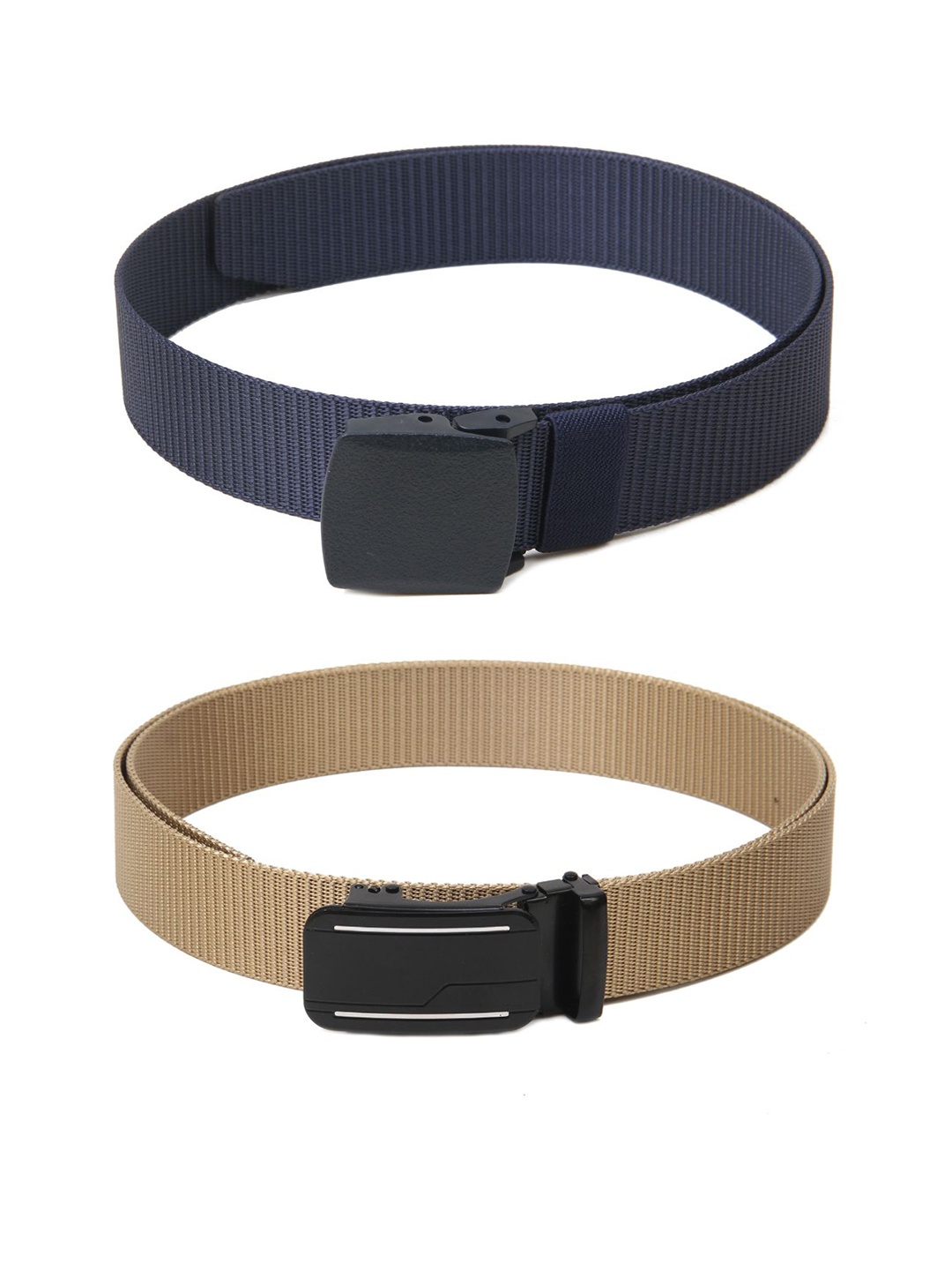 

Calvadoss Boys Textured Canvas Set Of 2 Belts, Navy blue
