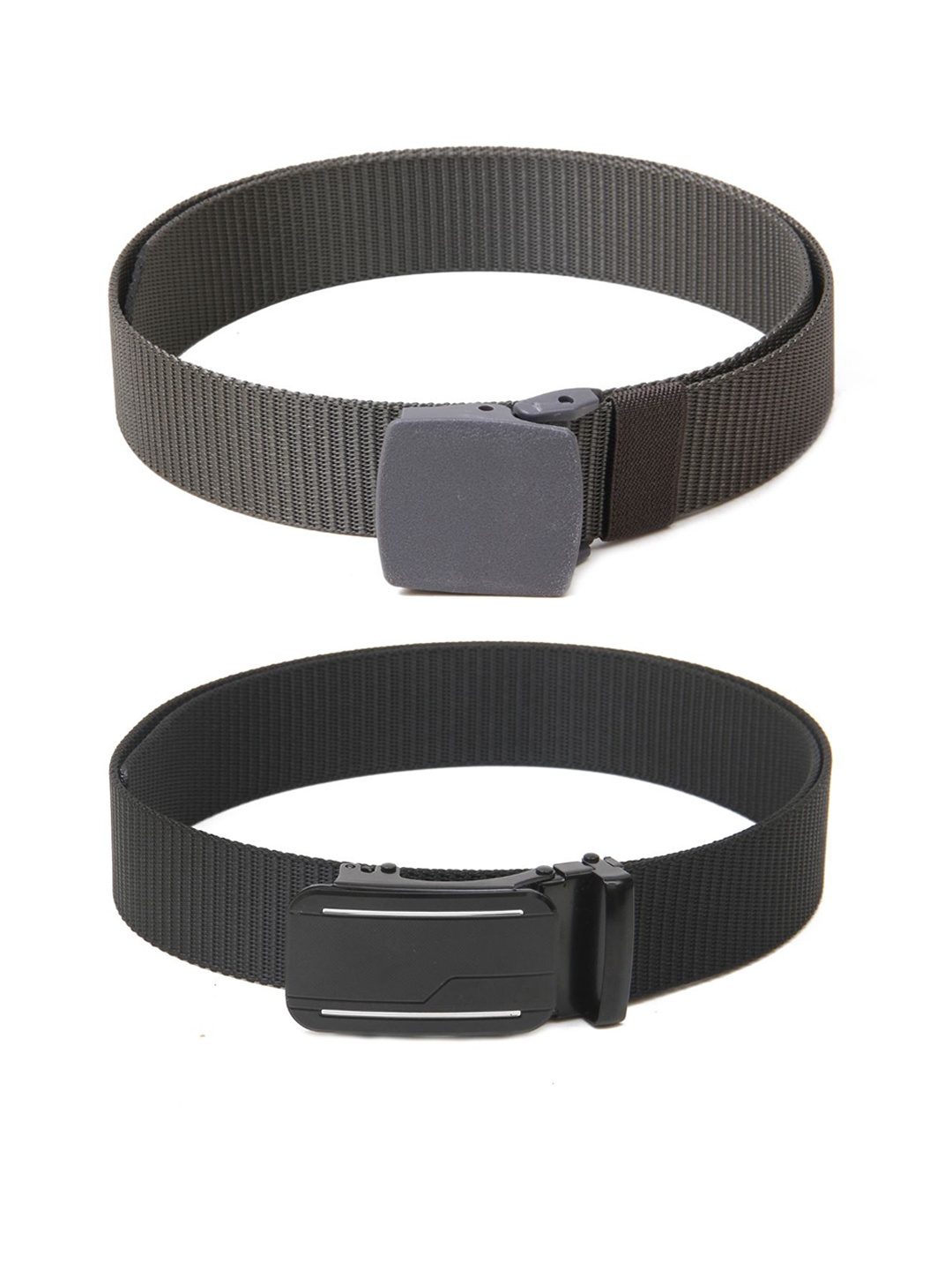 

Calvadoss Boys Textured Set Of 2 Belts, Grey