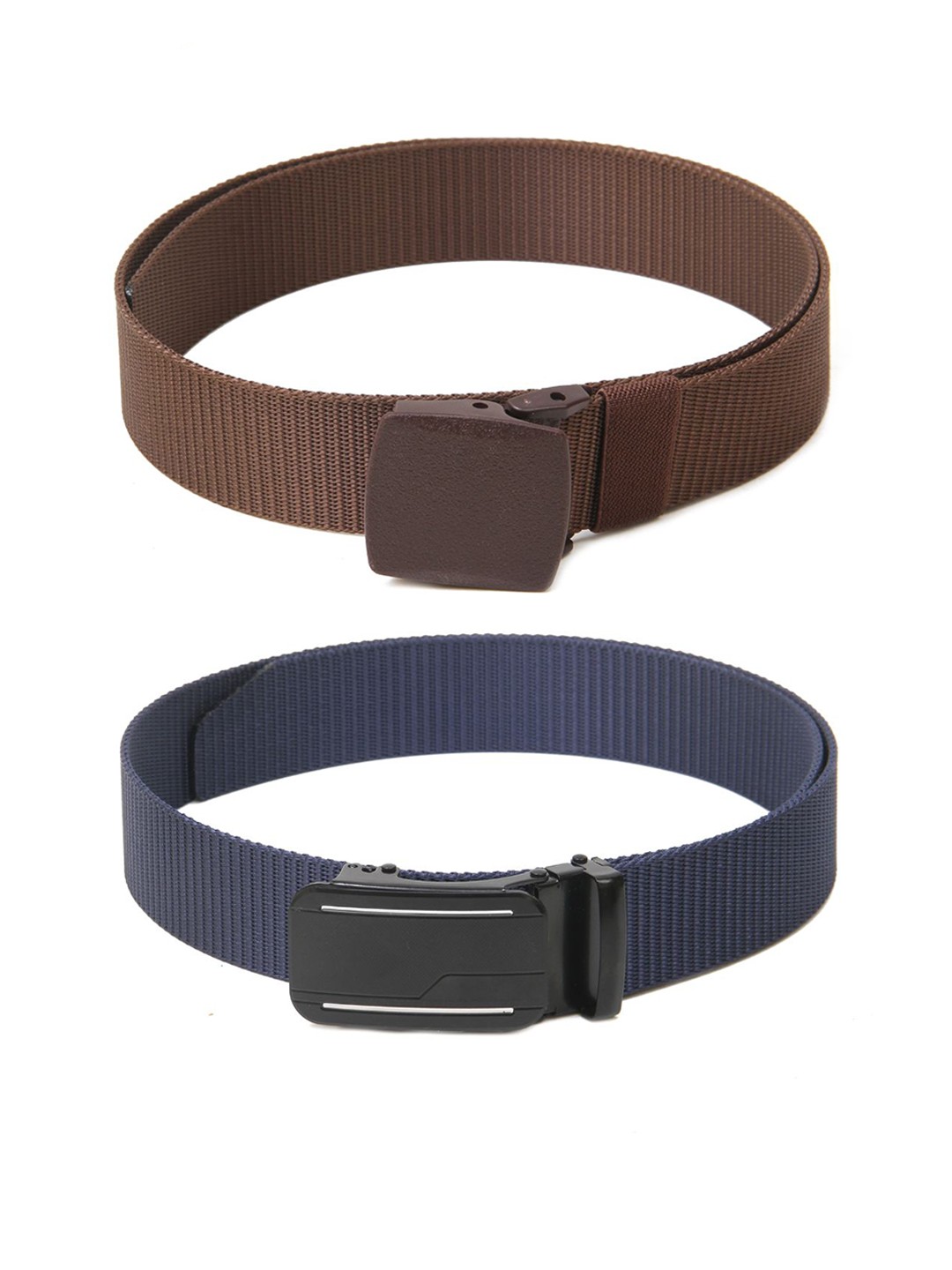 

Calvadoss Boys Textured Set Of 2 Canvas Belts, Brown