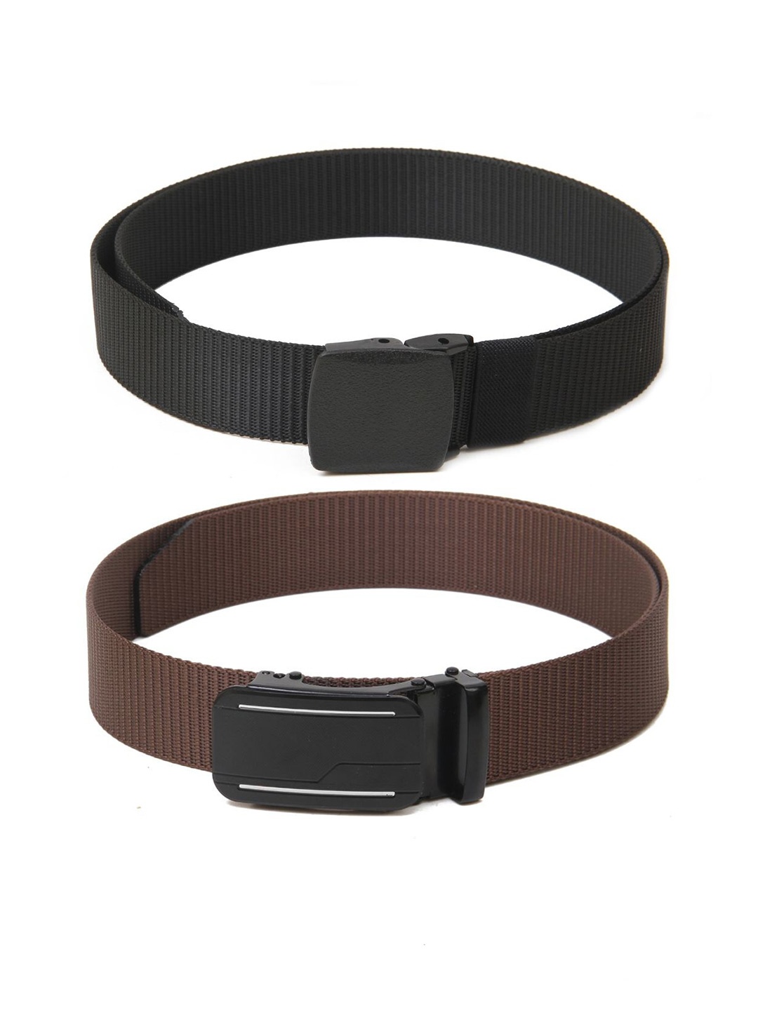 

Calvadoss Boys Textured Set of 2 Polyester Canvas Belt, Black