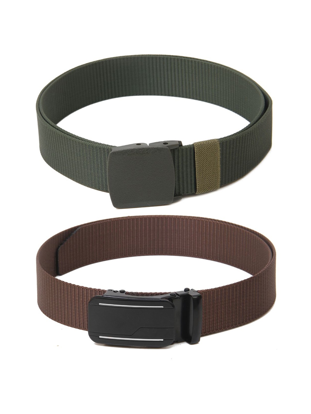 

Calvadoss Women Set Of 2 Textured Belts, Green