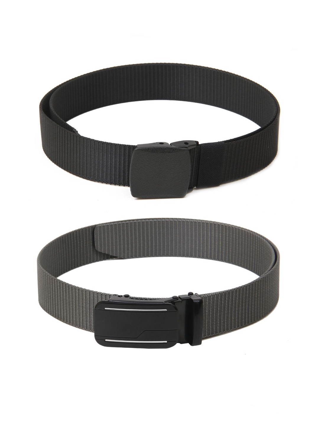

Calvadoss Women Textured Polyester Canvas Set Of 2 Belts, Black