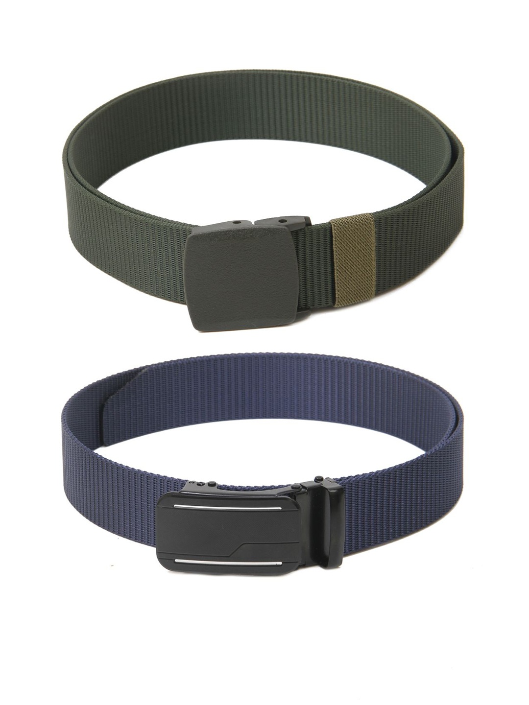 

Calvadoss Women Set Of 2 Canvas Textured Belts, Green