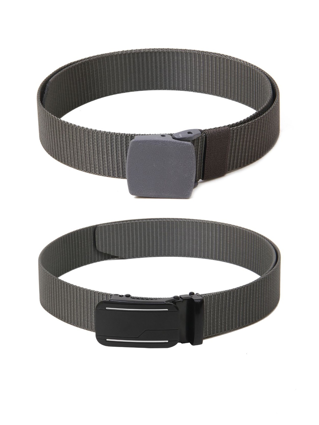 

Calvadoss Women Set Of 2 Textured Canvas Belts, Grey