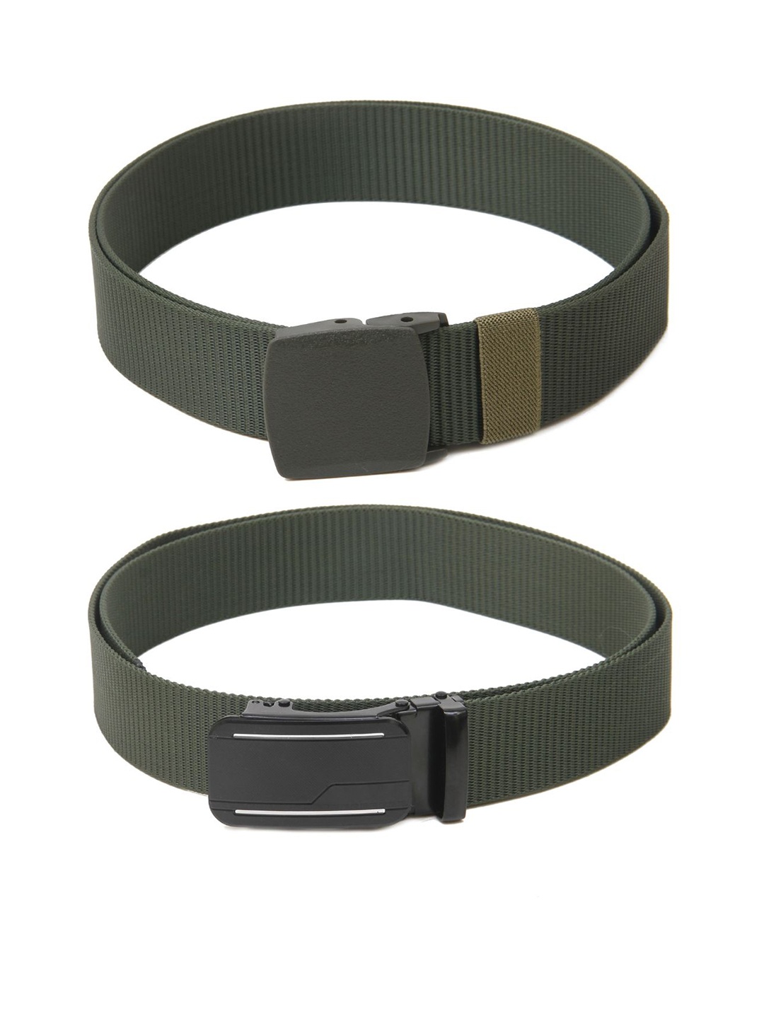 

Calvadoss Women Textured Polyester Canvas Set Of 2 Belts, Green