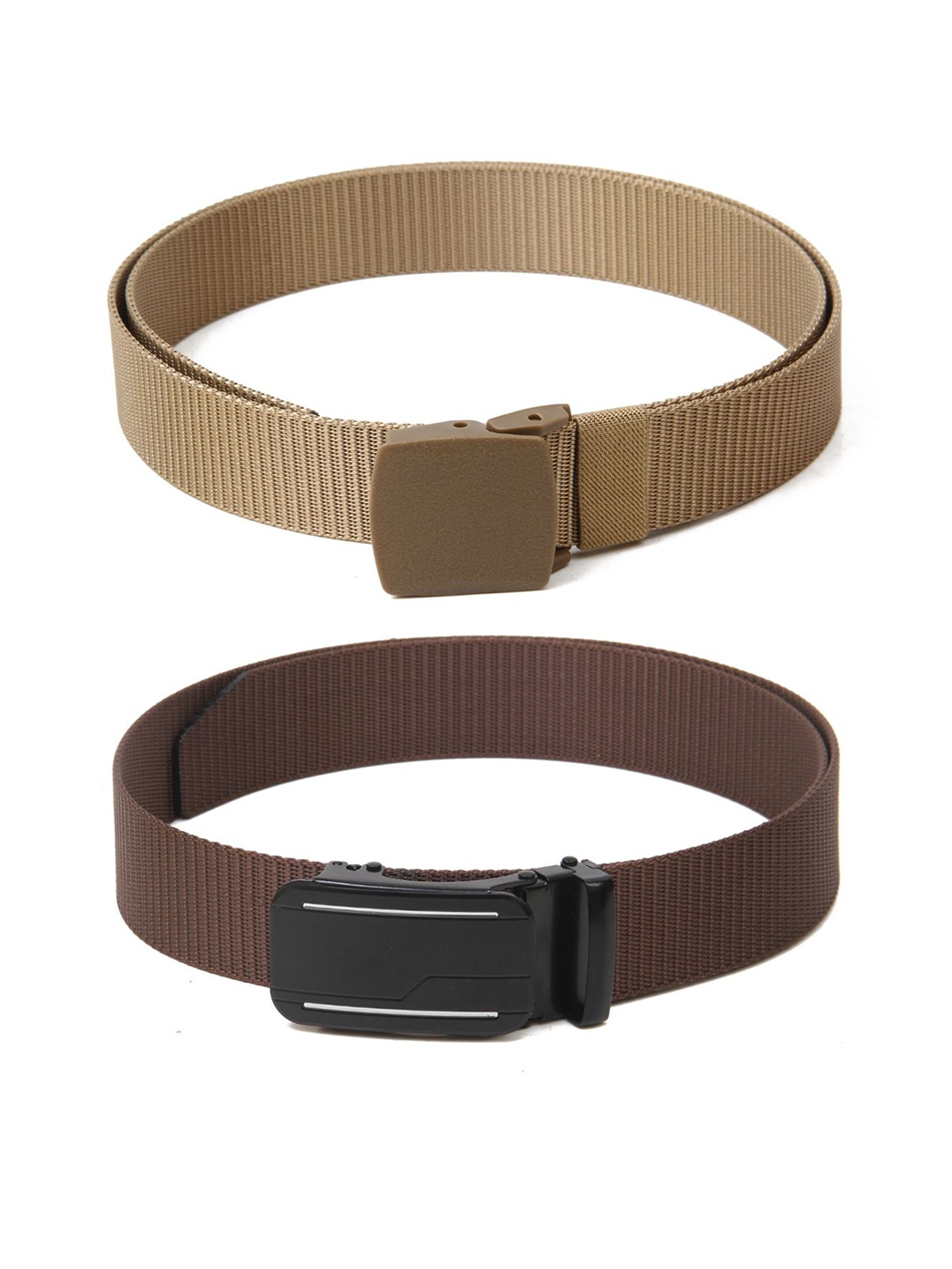 

Calvadoss Women Textured Polyester Canvas Set Of 2 Belts, Beige
