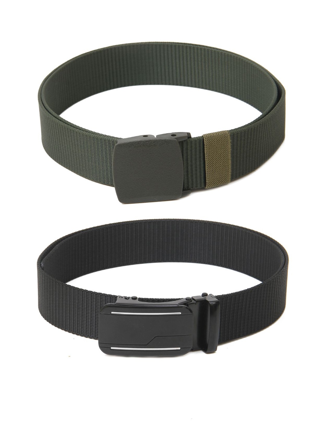 

Calvadoss Women Textured Polyester Canvas Set Of 2 Belts, Green