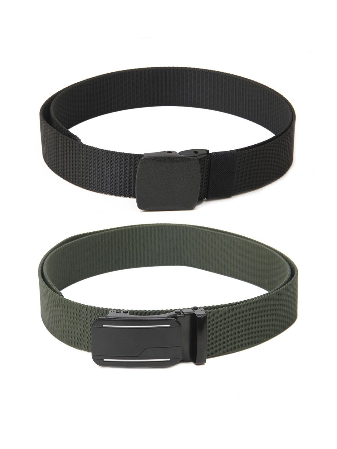 

Calvadoss Women Set Of 2 Textured Canvas Belt, Black