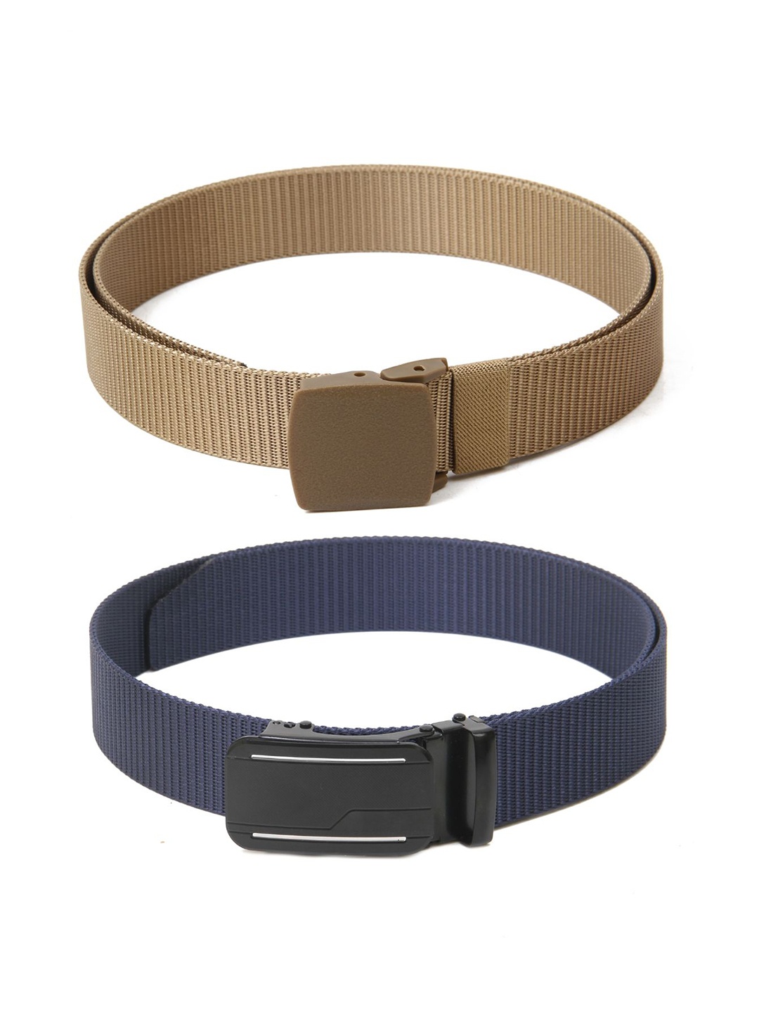 

Calvadoss Men Set Of 2 Textured Belts, Beige