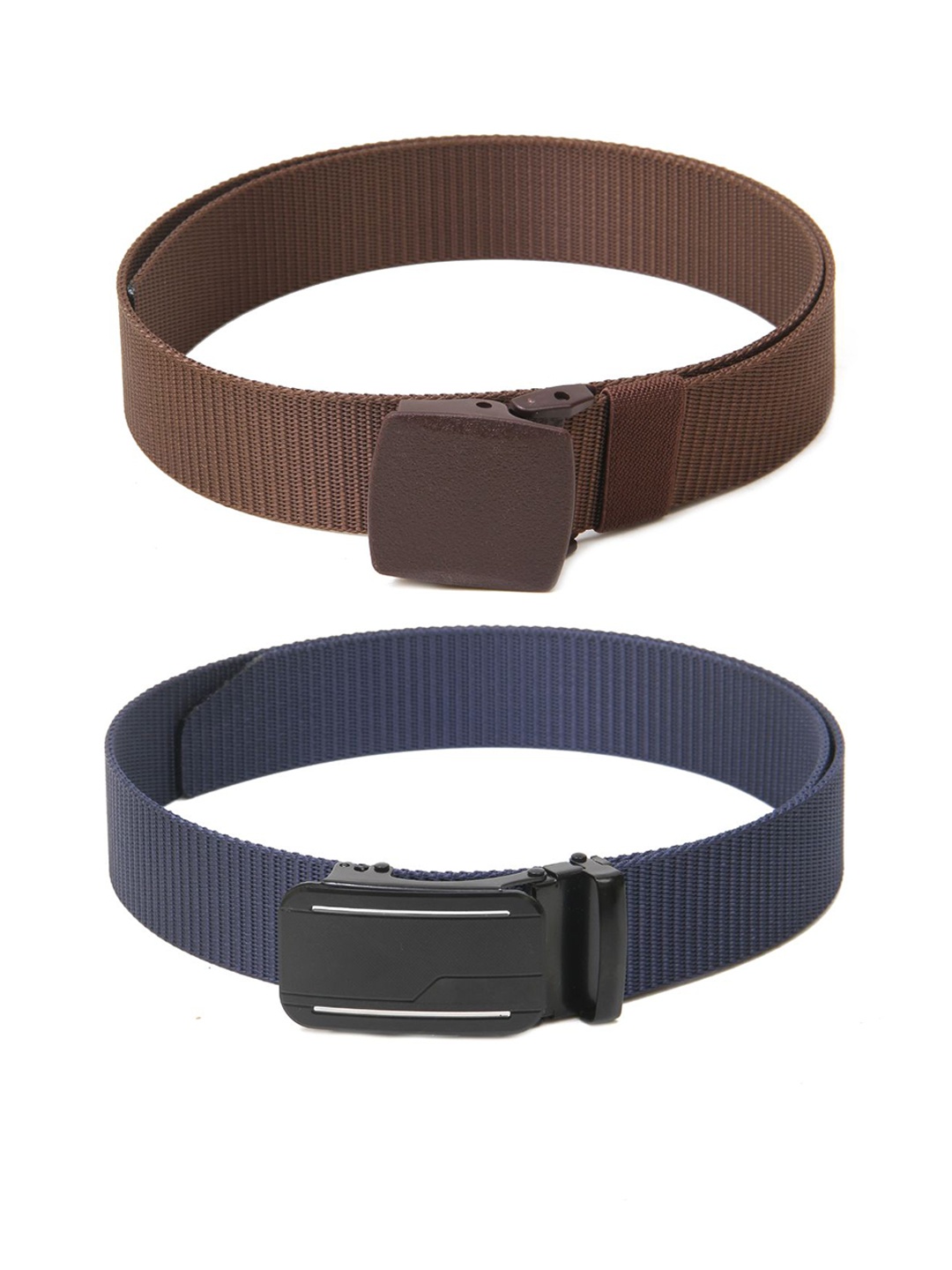 

Calvadoss Men Set Of 2 Textured Canvas Belts, Brown