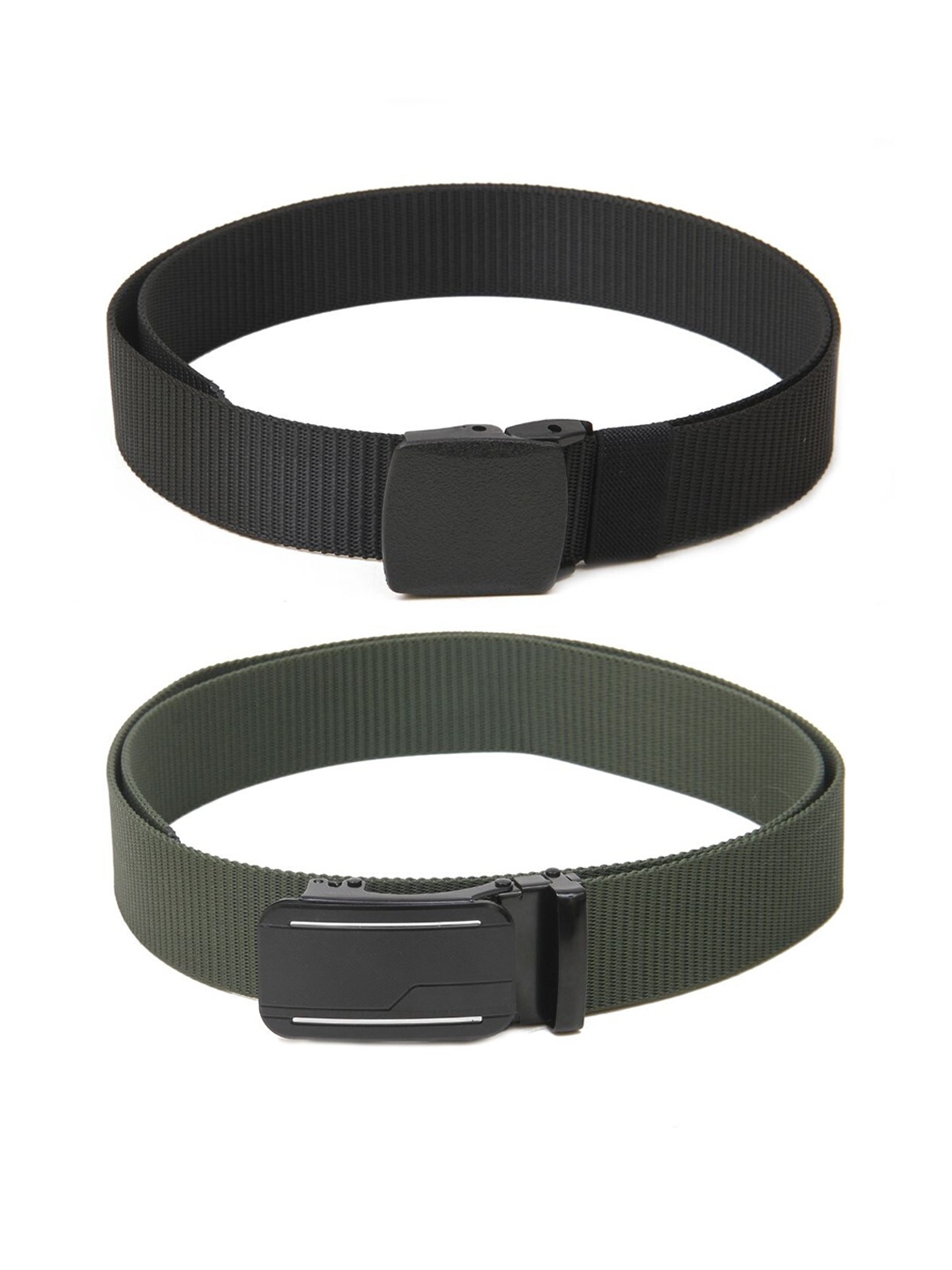 

Calvadoss Men Set of 2 Textured Belts, Black