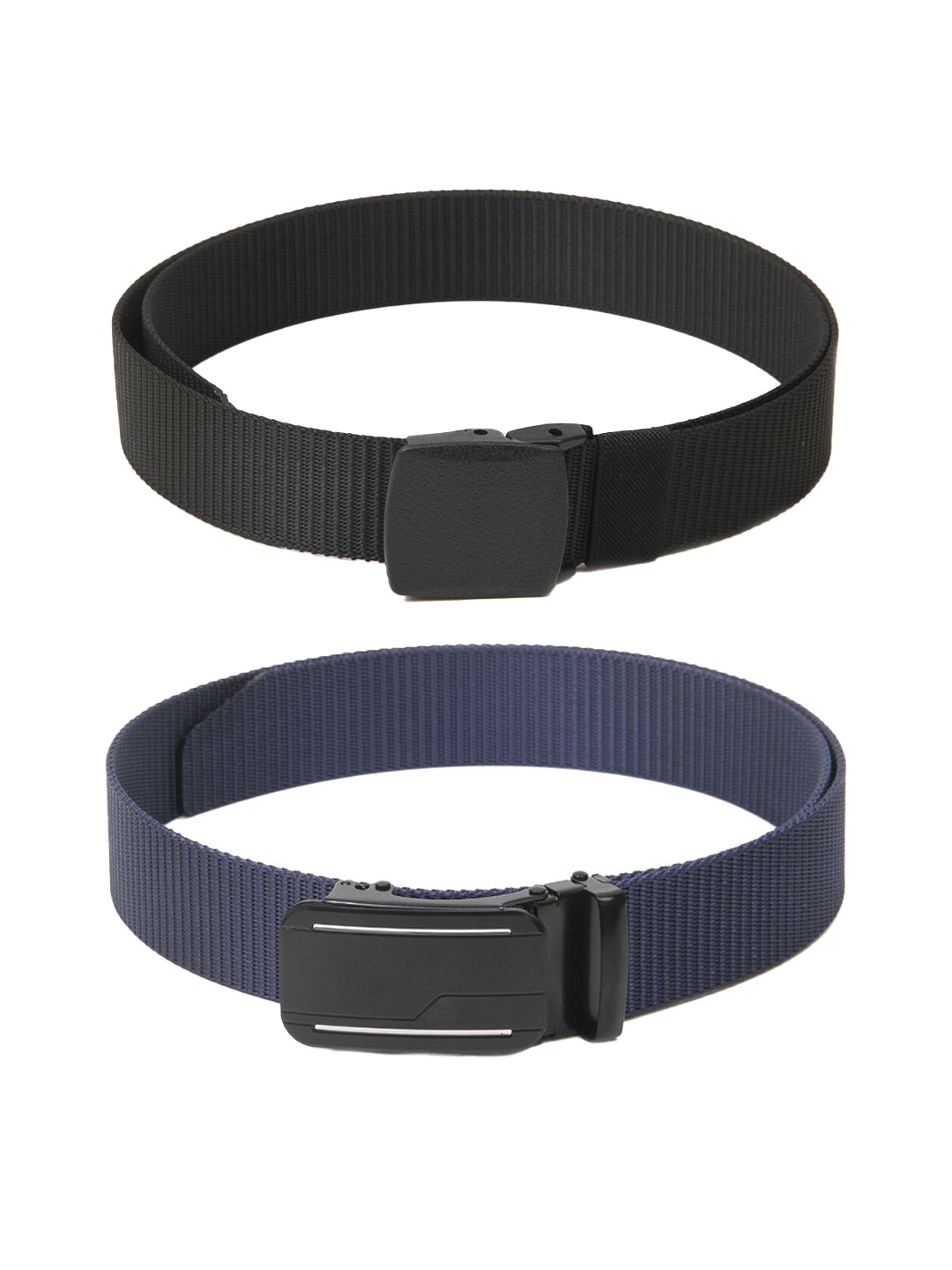

Calvadoss Men Set of 2 Textured Belts, Black