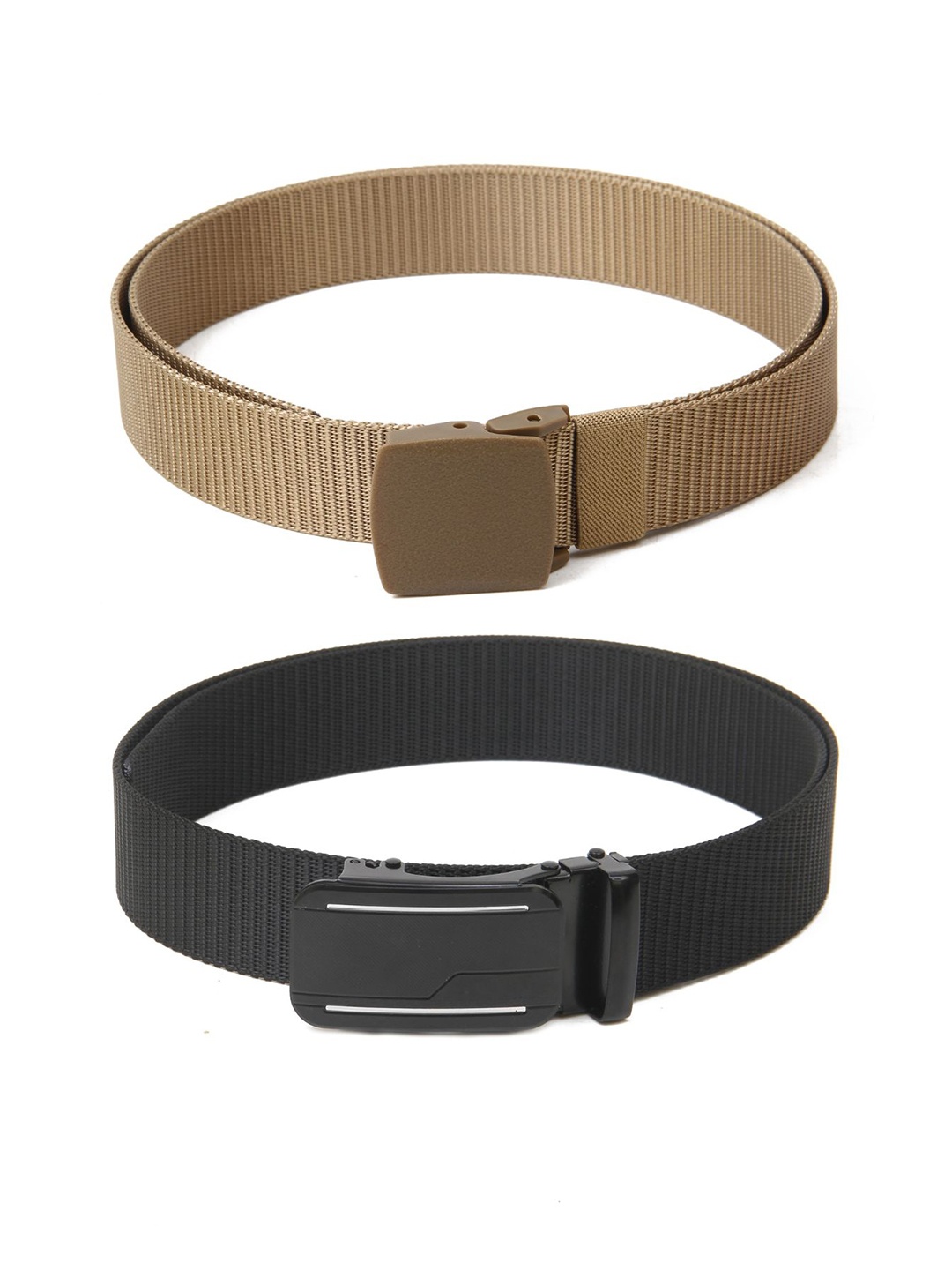 

Calvadoss Set of 2 Men Polyester Canvas Belt, Beige