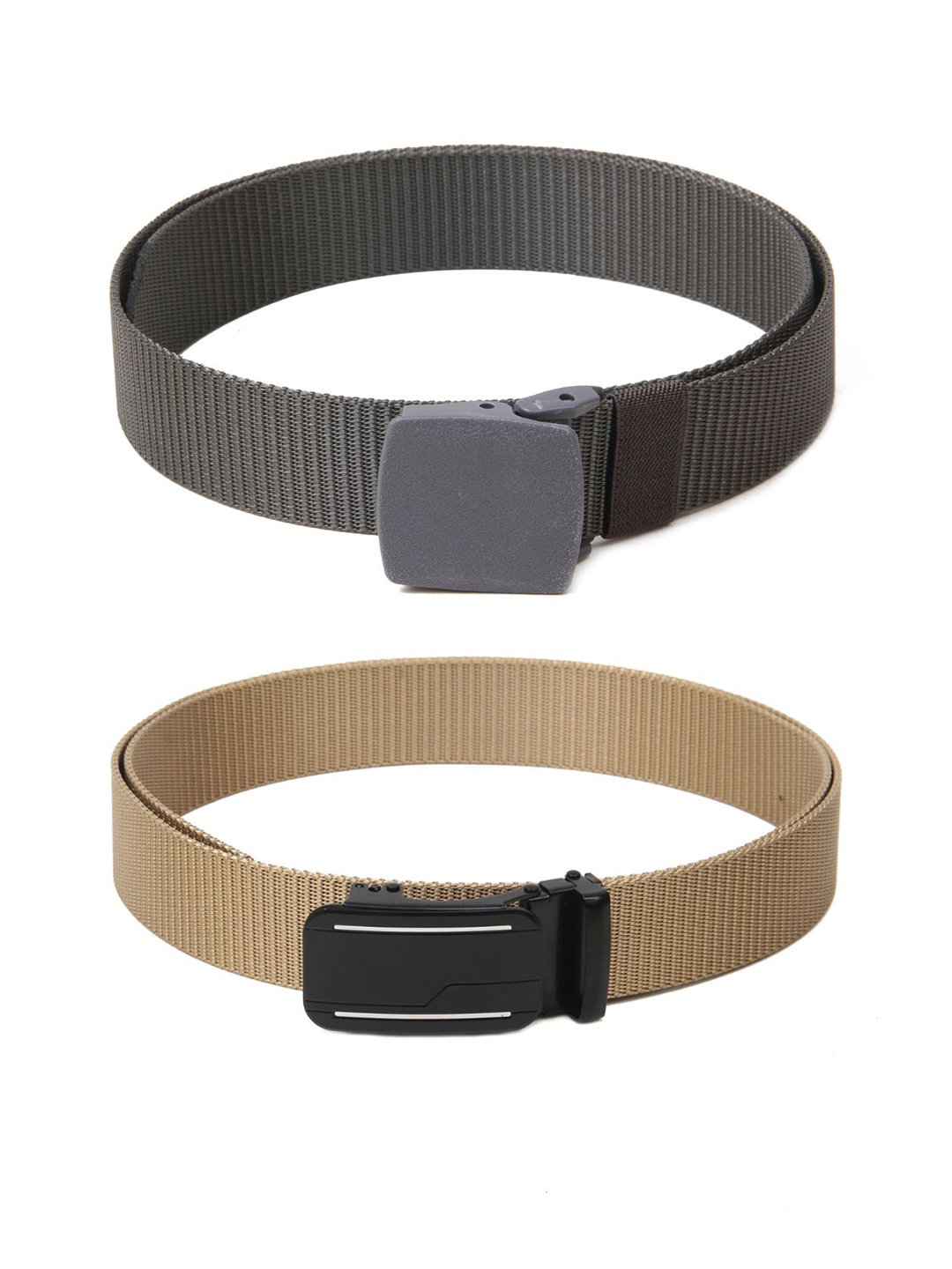 

Calvadoss Men Set of 2 Textured Canvas Belts, Grey