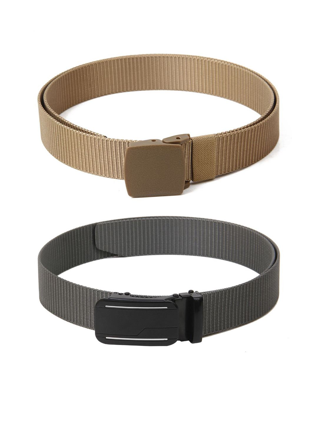 

Calvadoss Set of 2 Men Polyester Canvas Belt, Beige