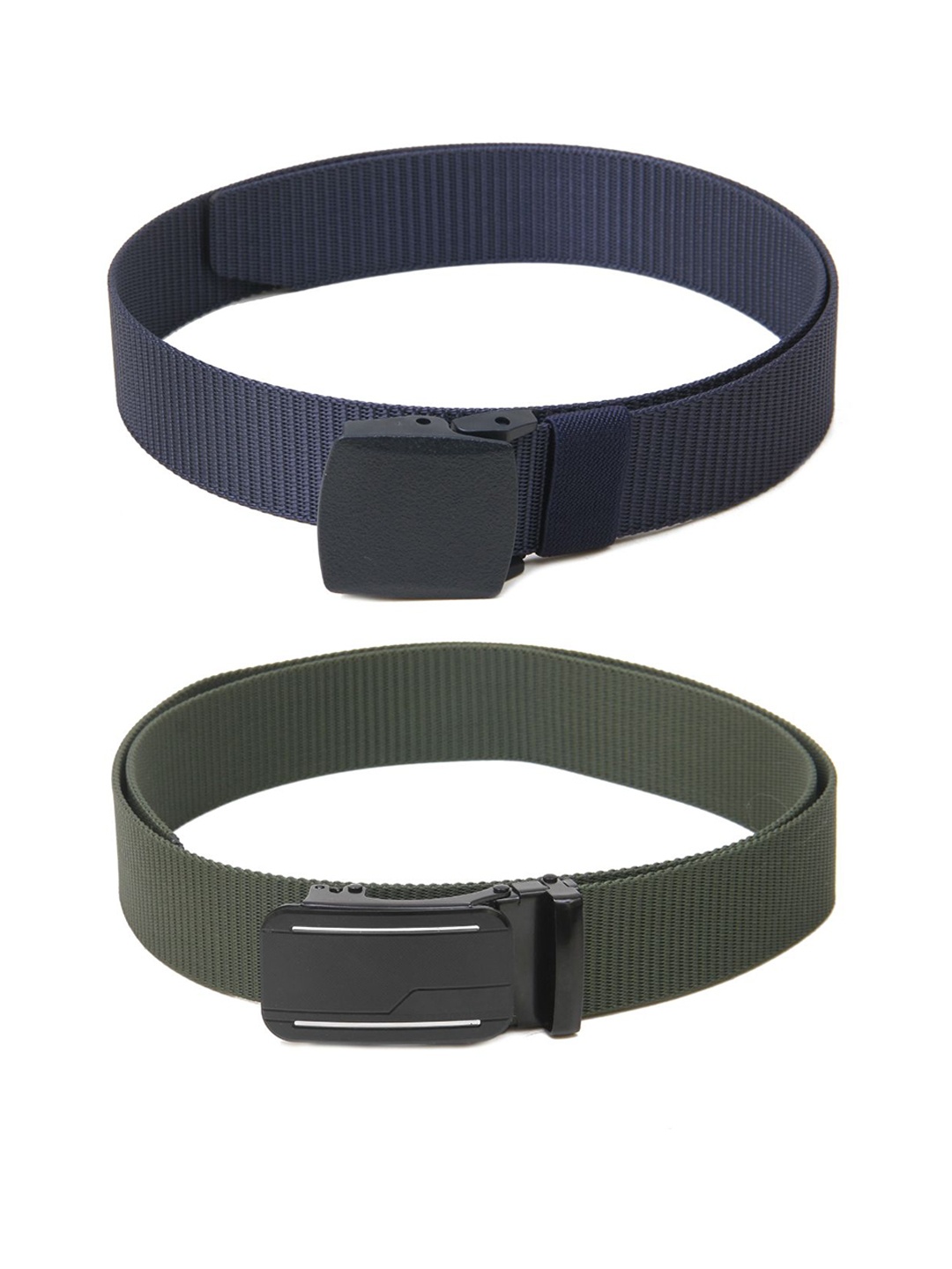 

Calvadoss Men Set of 2 Textured Belt, Navy blue