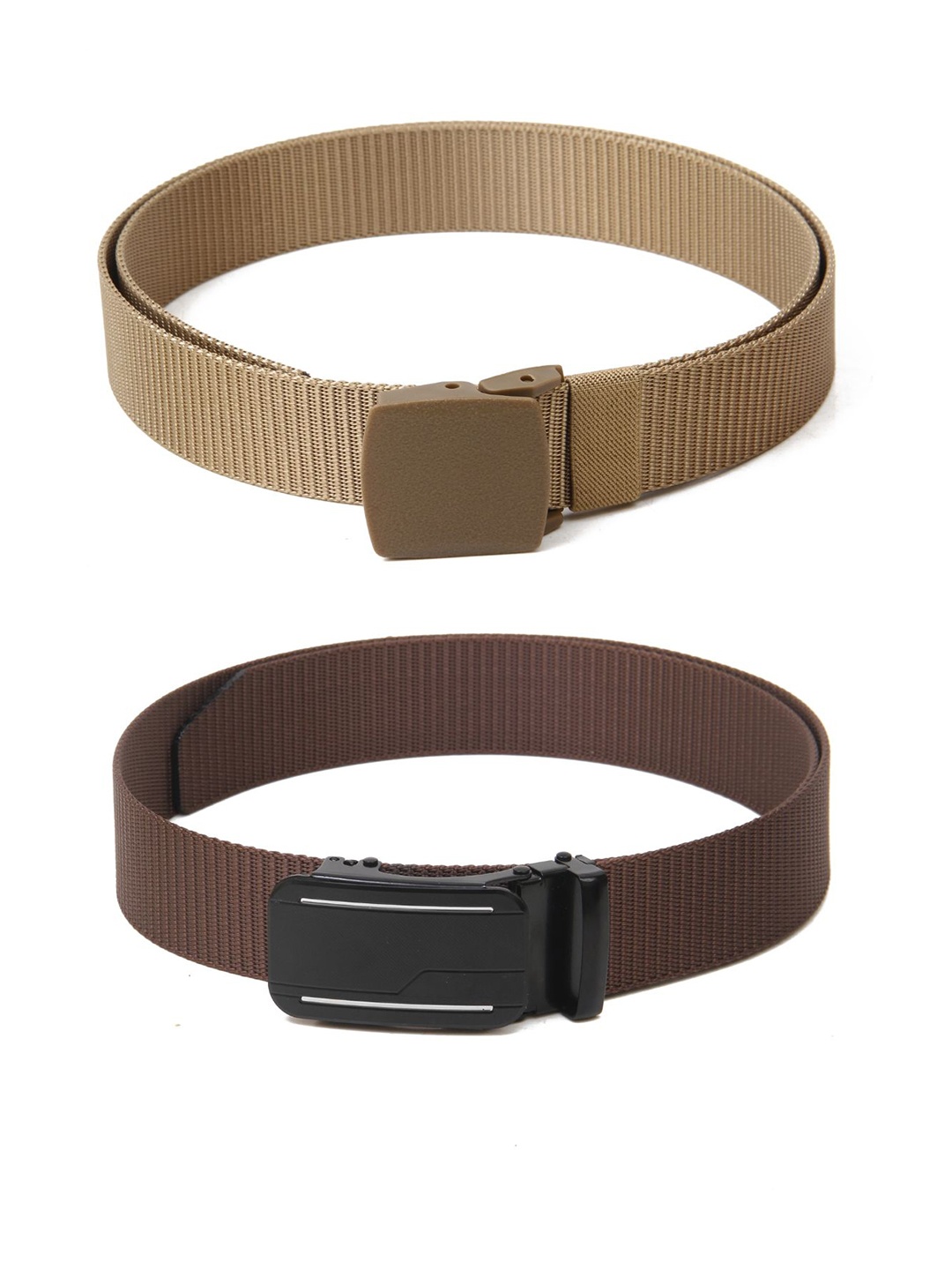 

Calvadoss Set of 2 Men Polyester Canvas Belt, Beige