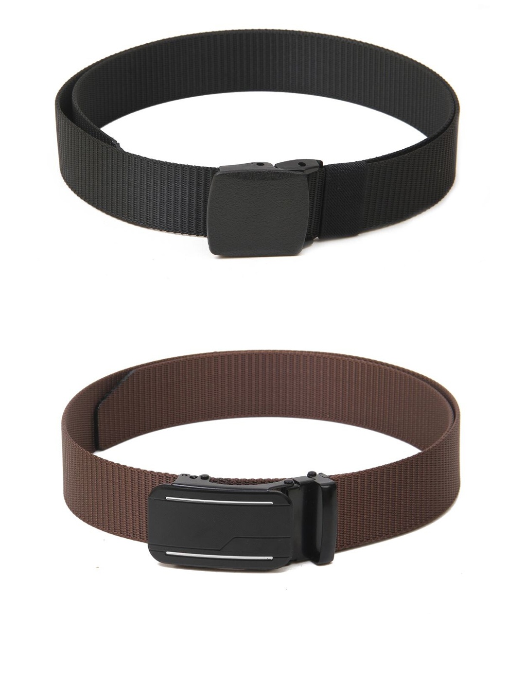 

Calvadoss Girls Set Of 2 Textured Belts, Black