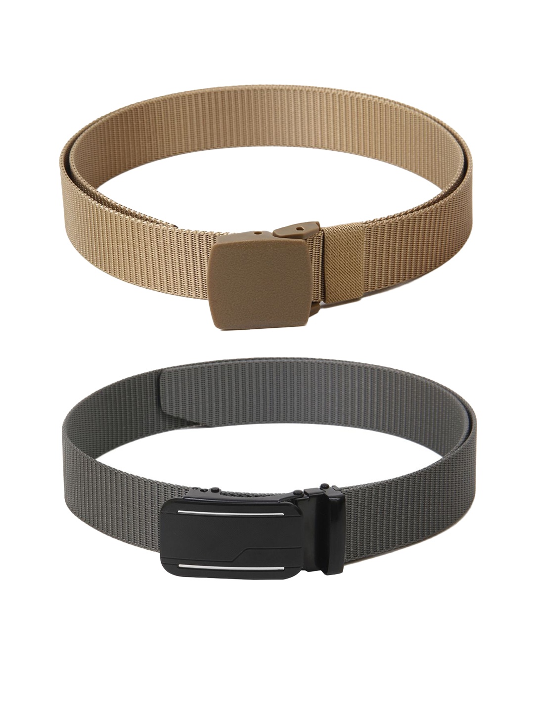 

Calvadoss Girls Set Of 2 Textured Belts, Beige