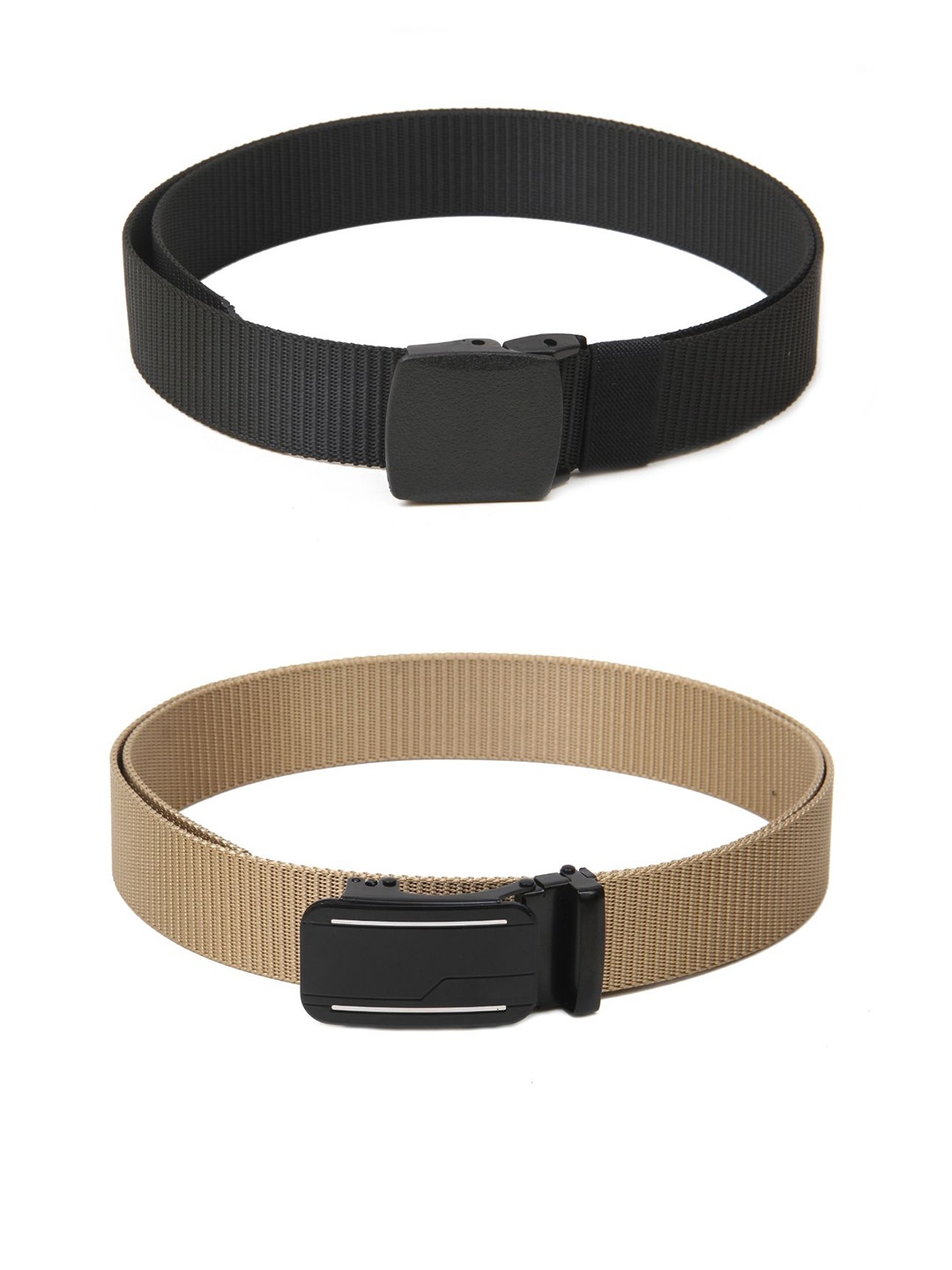 

Calvadoss Girls Set Of 2 Textured Belt, Black