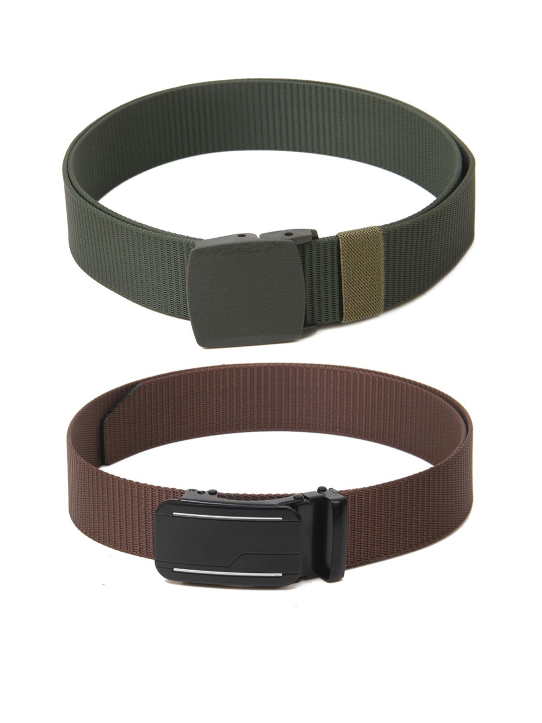 

Calvadoss Girls Set Of 2 Textured Belts, Green
