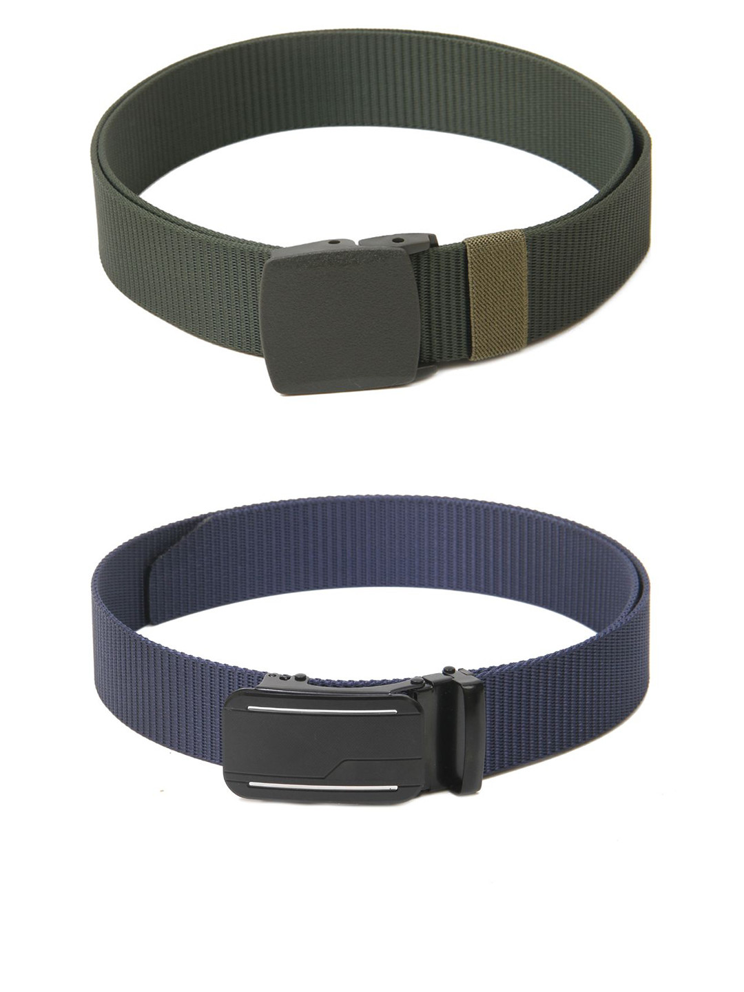 

Calvadoss Girls Set Of 2 Textured Belts, Green