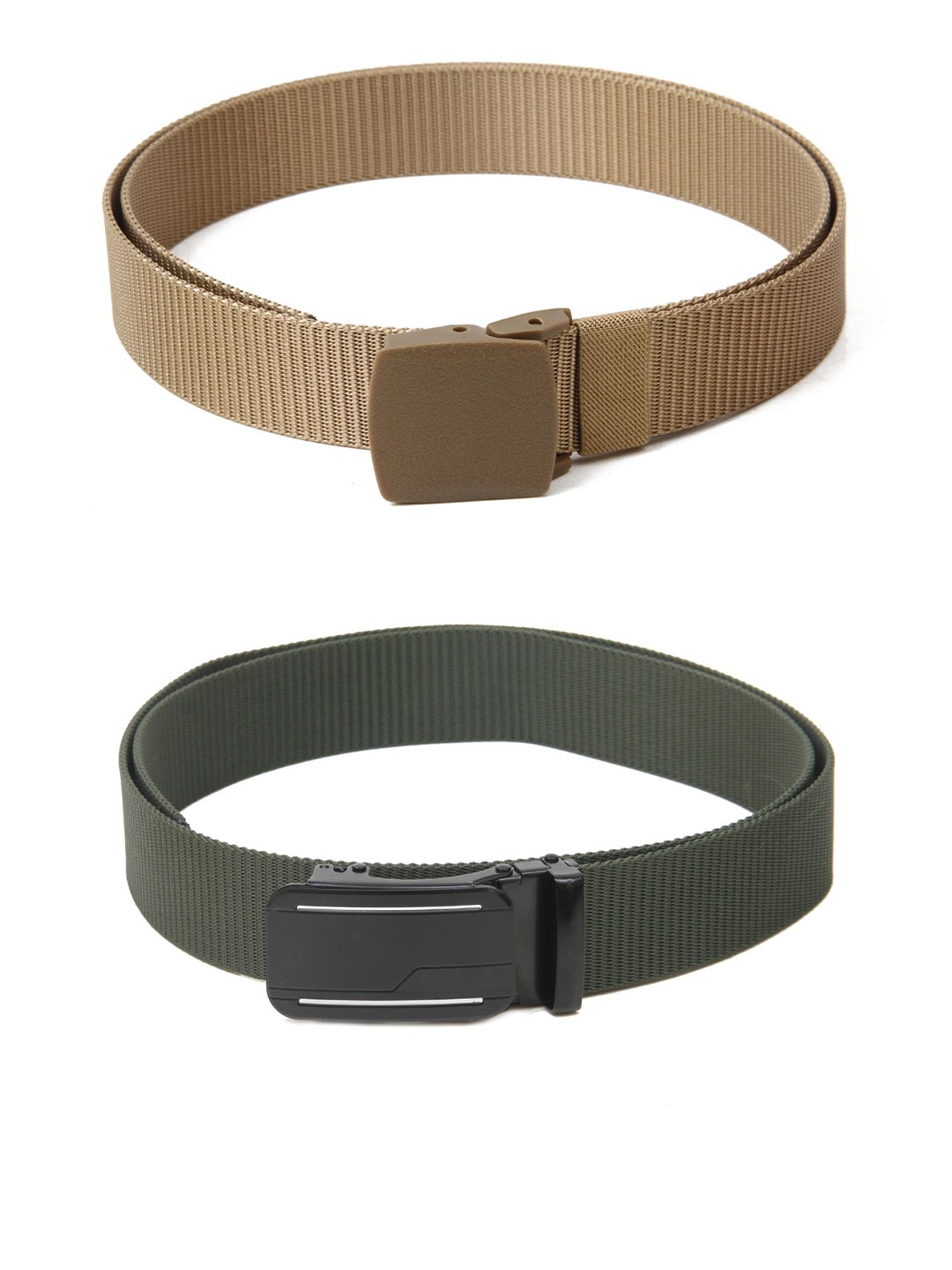 

Calvadoss Girls Set Of 2 Textured Belts, Beige