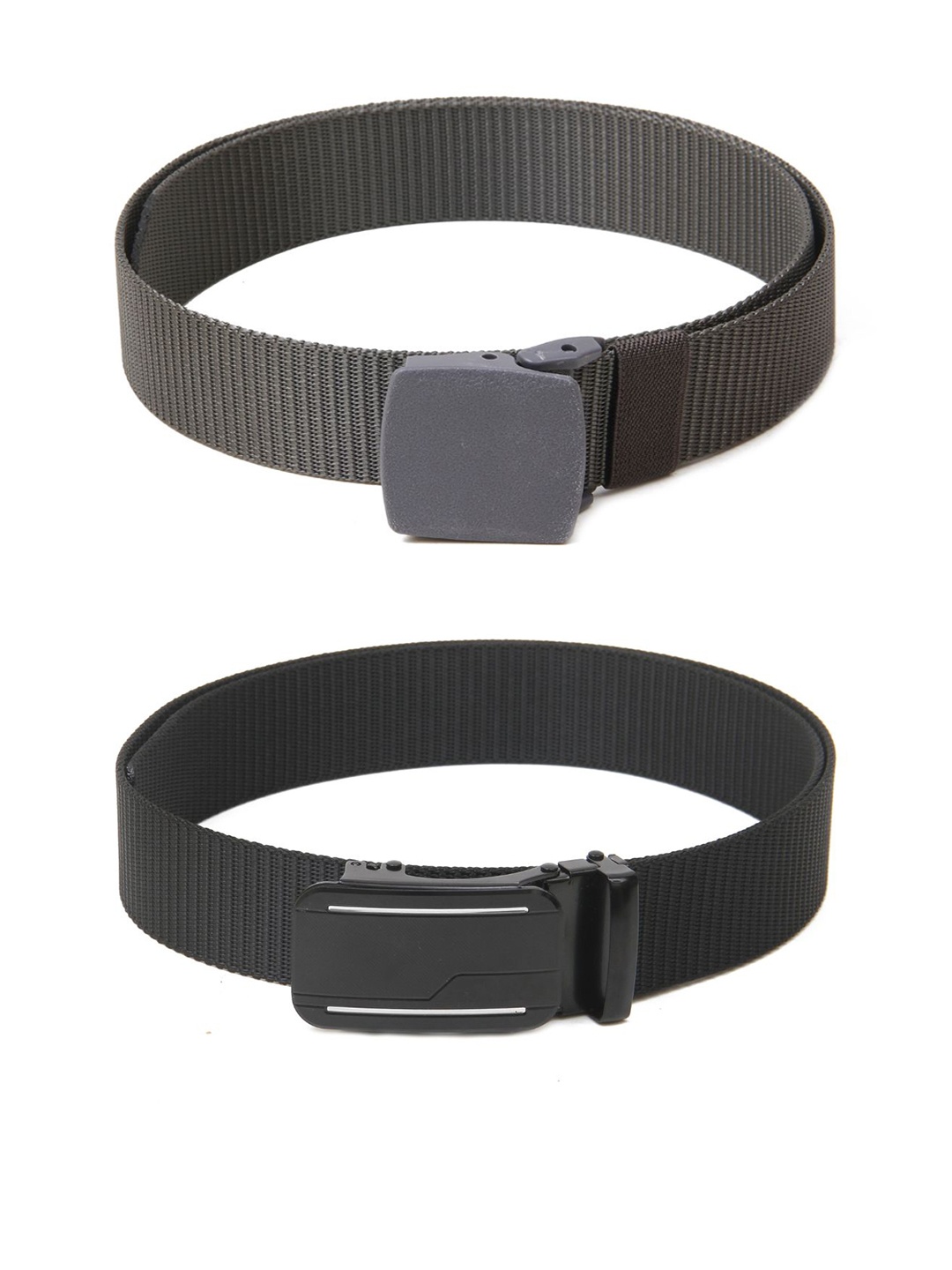

Calvadoss Girls Set Of 2 Textured Belts, Grey