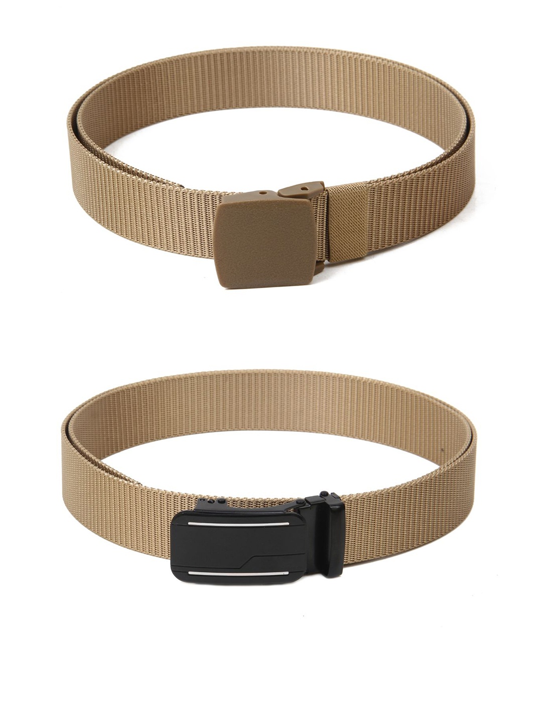

Calvadoss Girls Set Of 2 Textured Belts, Beige