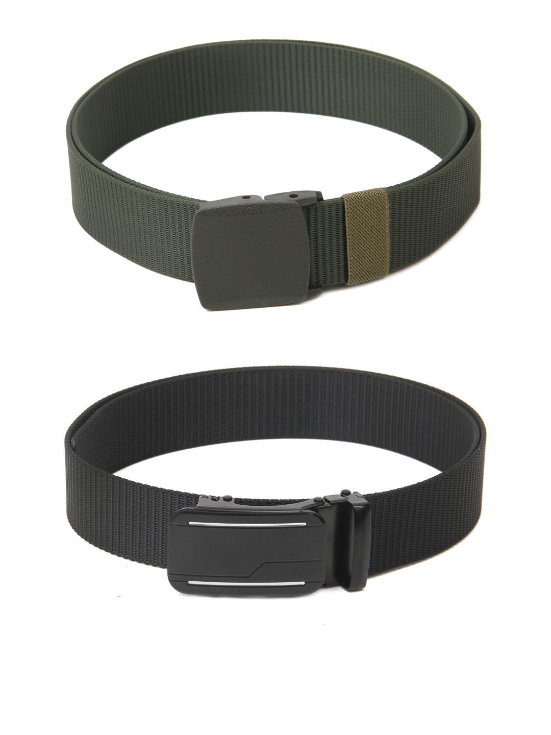 

Calvadoss Girls Set Of 2 Textured Belts, Green