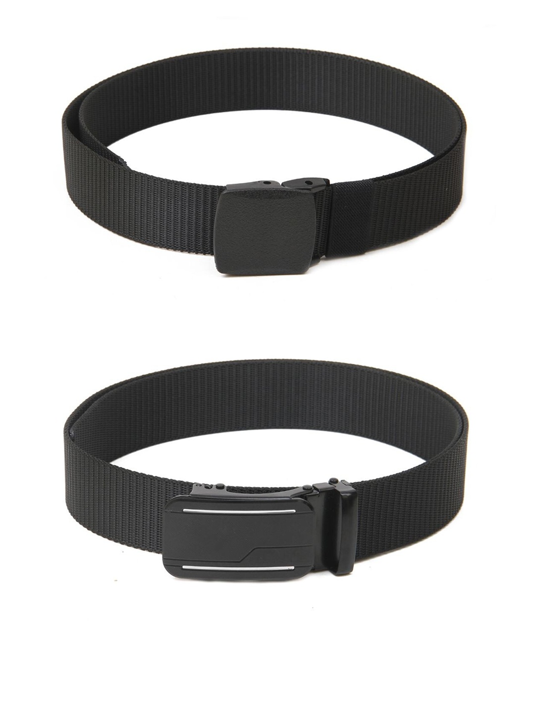 

Calvadoss Girls Set Of 2 Textured Belts, Black
