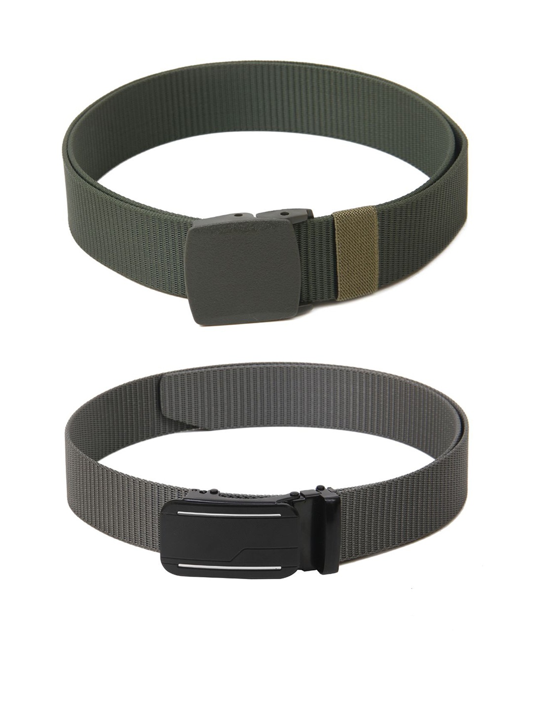 

Calvadoss Girls Set Of 2 Textured Belts, Green