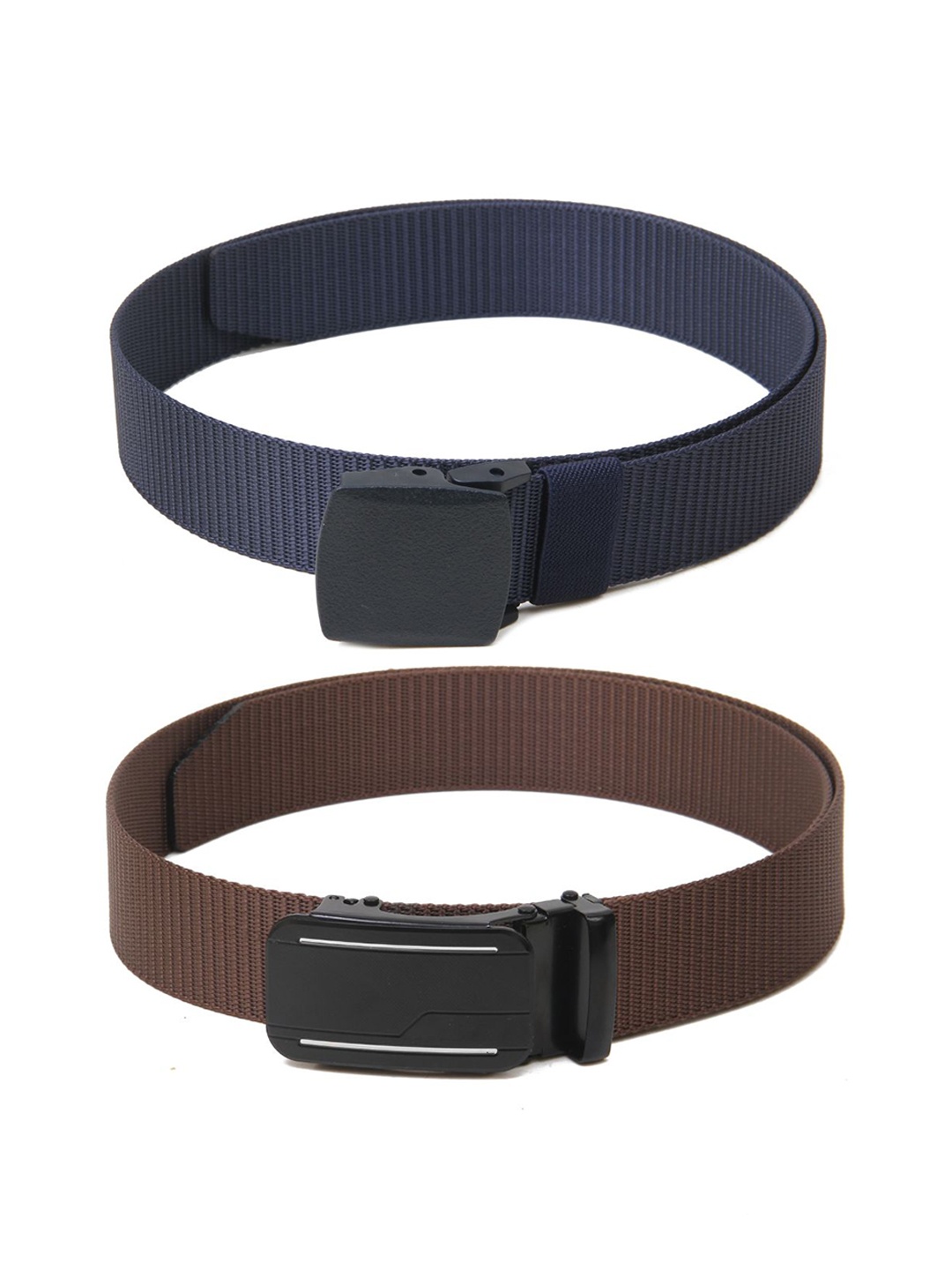 

Calvadoss Girls Set Of 2 Textured Belts, Navy blue