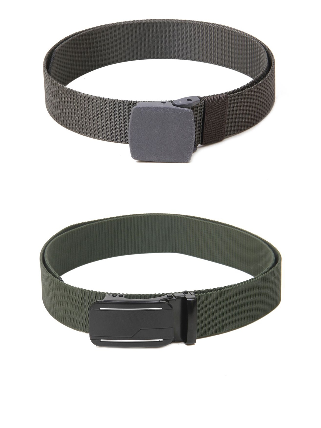 

Calvadoss Girls Set Of 2 Textured Belts, Grey